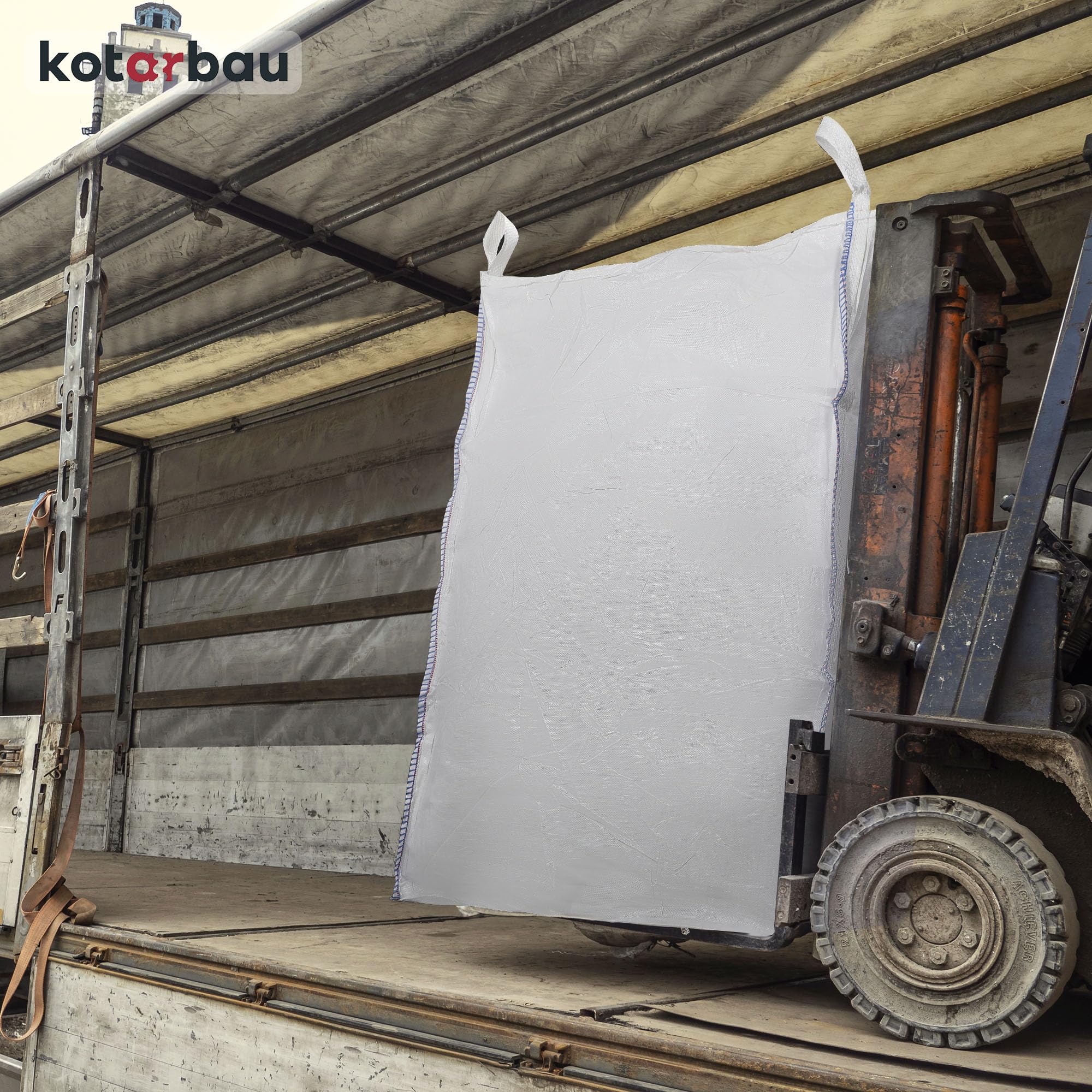 KOTARBAU® 4 sztuki worków Big Bag 90x90x160cm Worek na odpady ogrodowe Stabilny z górnym i dolnym lejkiem 1000kg PP Worki ciężkie na odpady ogrodowe Worek ogrodowy Worki śmieciowe Worki na gruz Worki