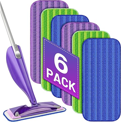 Almohadillas reutilizables para trapeador Swiffer Wet Jet, paquete de 6 almohadillas húmedas de repuesto lavables de microfibra para trapeador en