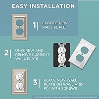 Vista 7 de Franklin Brass Classic Beaded (1-Pack) Outlet Covers Brushed Nickel 1-Gang Wall Plate Single Duplex Switch Plates Electrical Guard W35059-SN-C