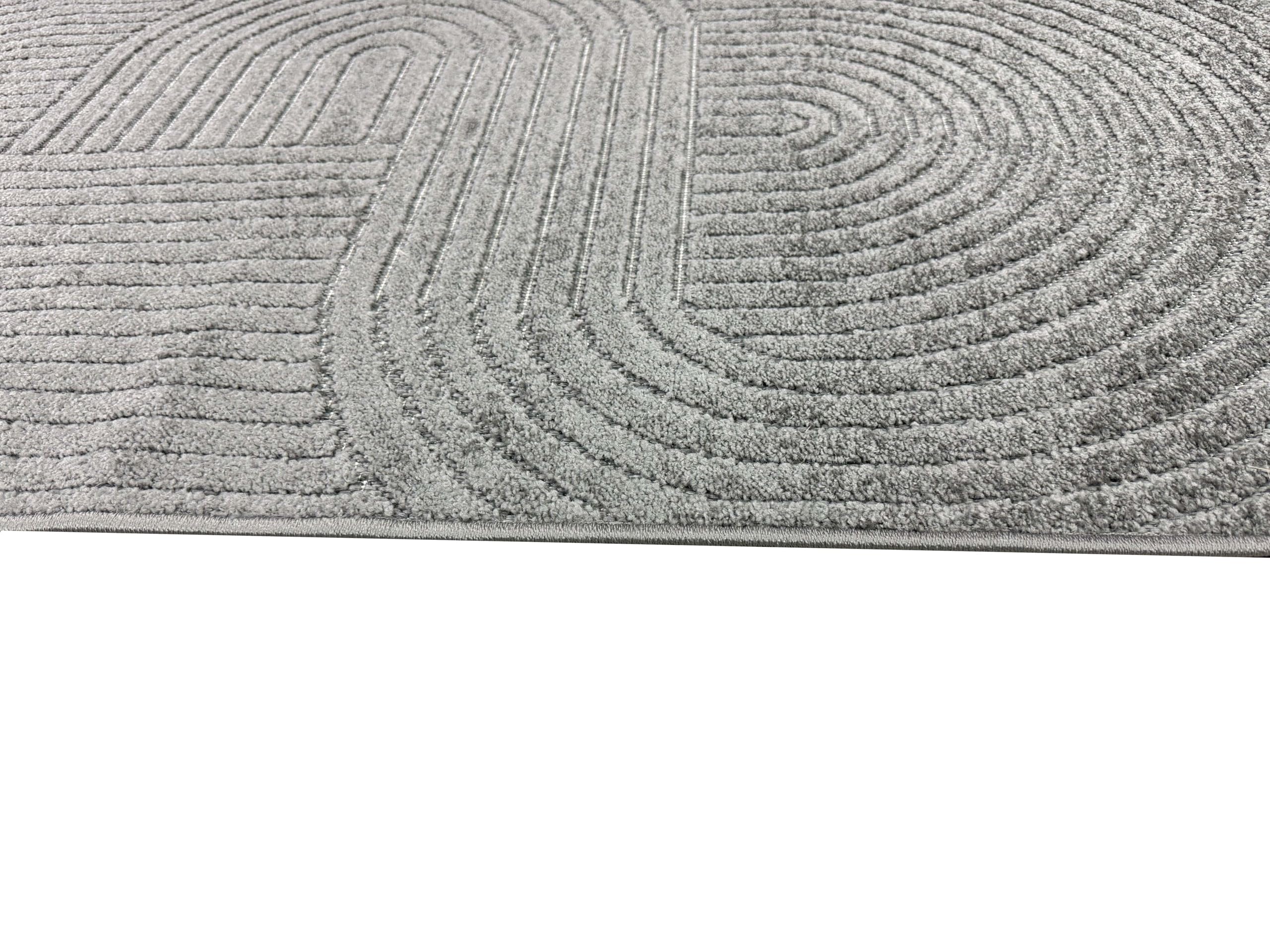 CARPETIA In- & Outdoor Teppich Boho-Muster Anthrazit Wetterfest 140x200 cm