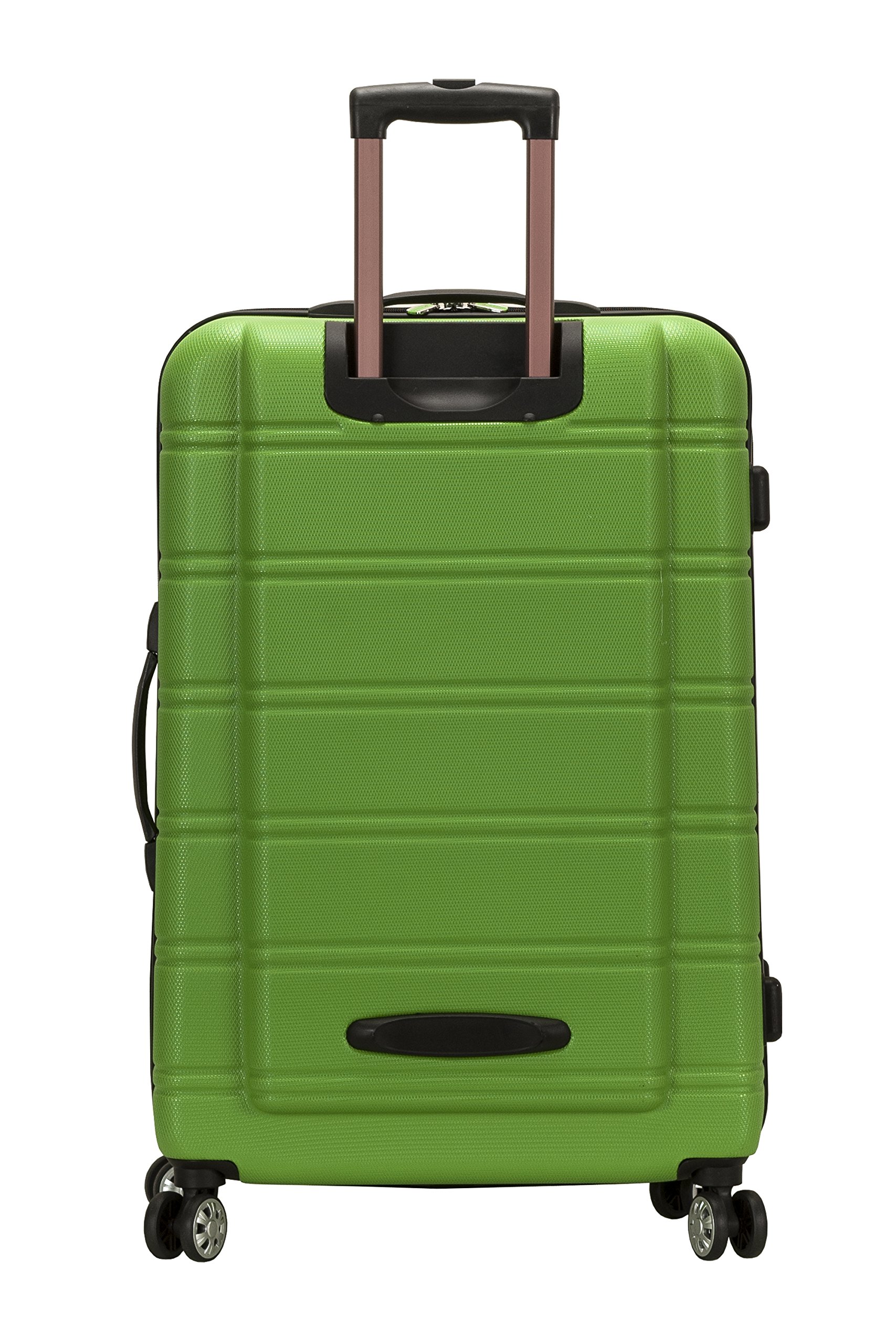 Rockland Melbourne Hardside Expandable Spinner Wheel Luggage, Green, Checked-Large 28-Inch