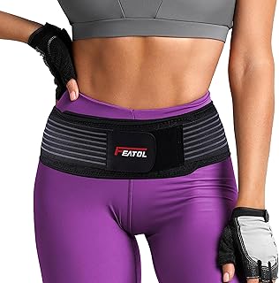 FEATOL SI Belt - Sacroiliac Belt for Women and Men, Sciatica Pain Relief Belt - Sciatica, Disc Herniation, Pelvic Torsion by Sacroiliac Dysfunction, Trochanter, Hip Belt Medium