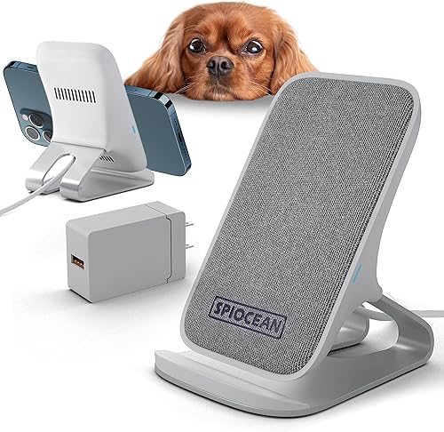 Cargador inalámbrico rápido, soporte de carga inalámbrico de 10 W Max con certificación Qi compatible con iPhone 161514131211 MaxProMiniSE, Samsung