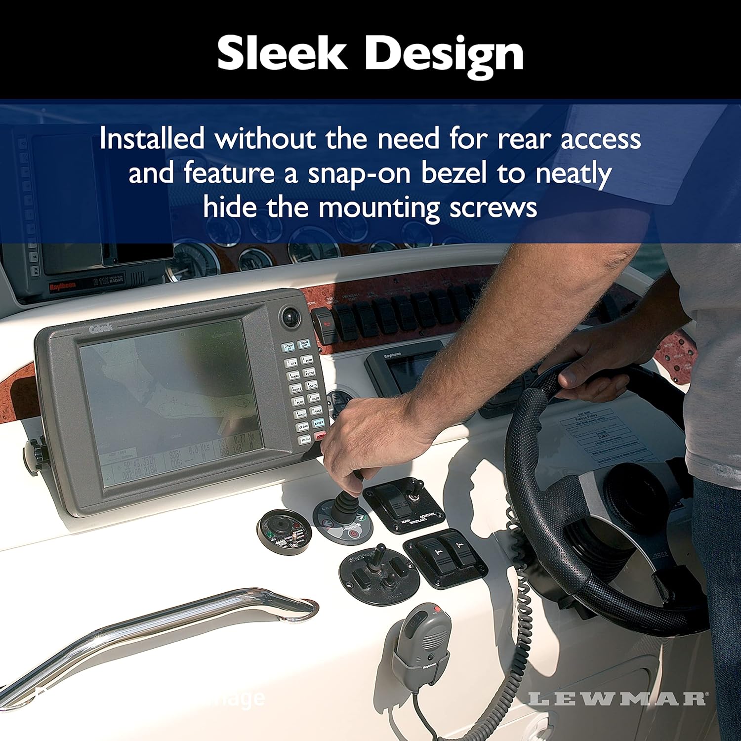 A boat maneuvering with the assistance of a thruster, demonstrating enhanced control and versatility.