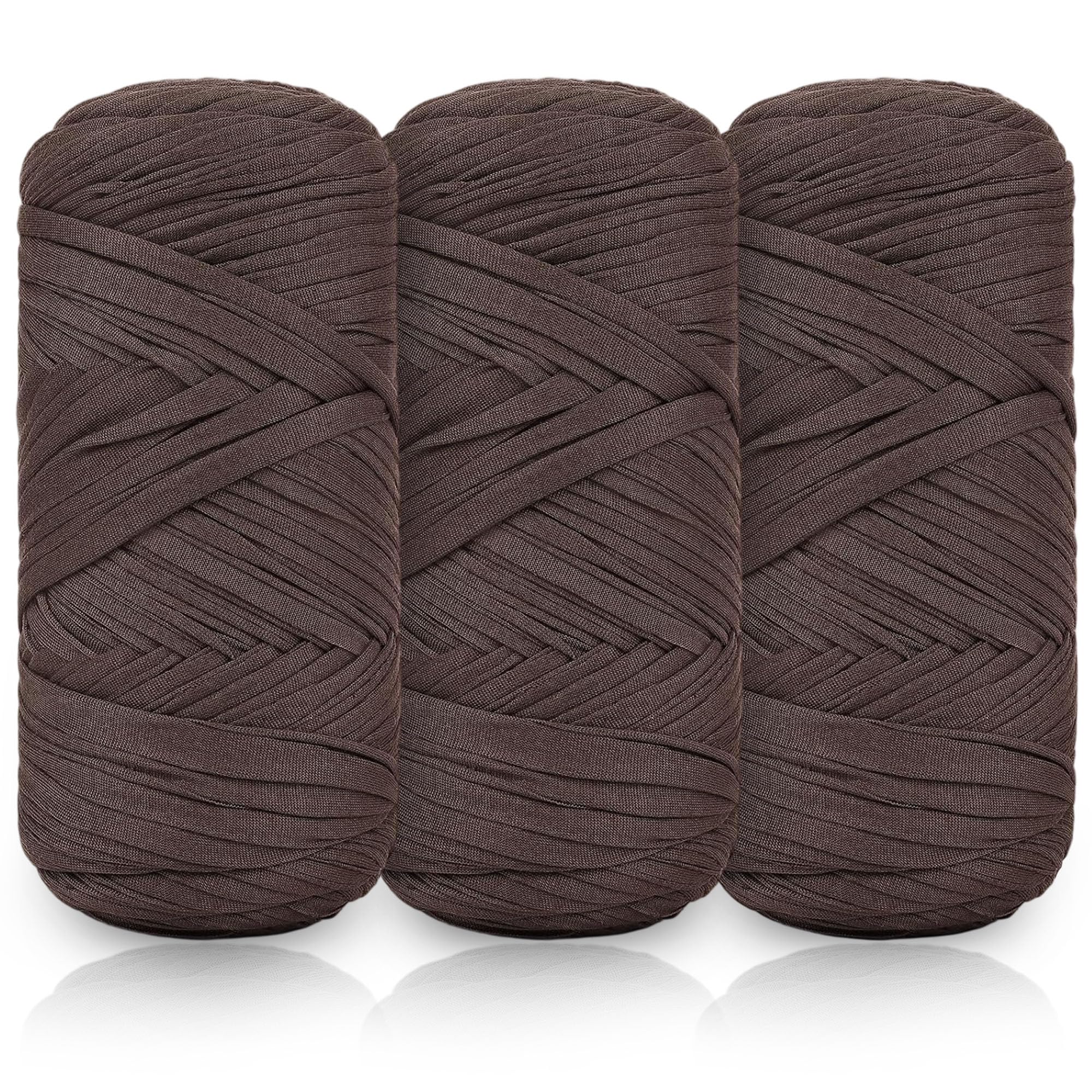 Yarnger Tshirt Yarn for Crocheting, 3x200g Chunky T Shirt Fabric Yarn
