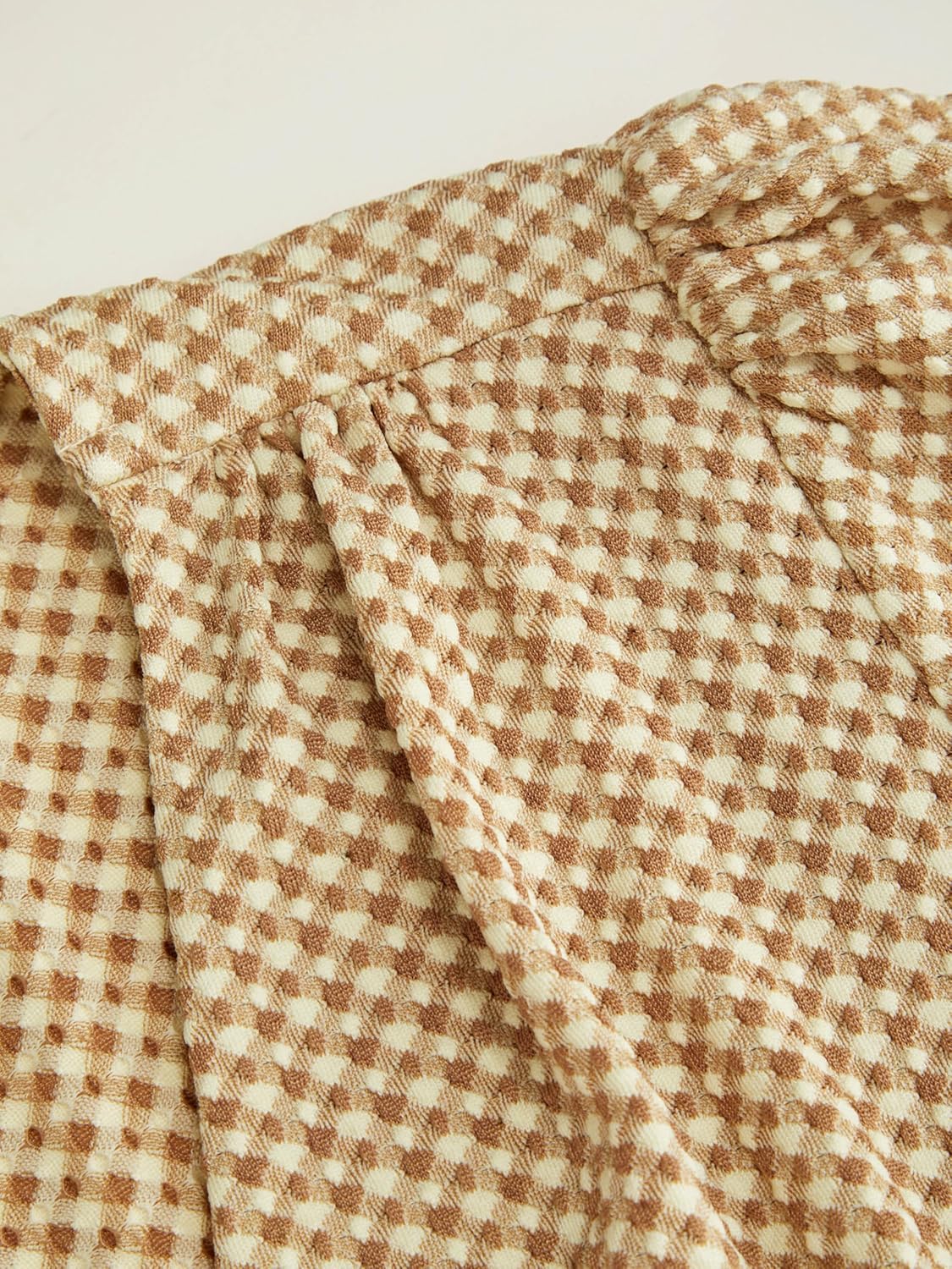 CIDER Long Sleeve Dress for Women V Neck A Line Plaid Mini Gingham Vintage Wedding Guest Dresses - Image 3