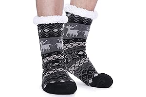 Men's Fuzzy Christmas Cabin Socks: Warm, Soft & Cozy for Winter