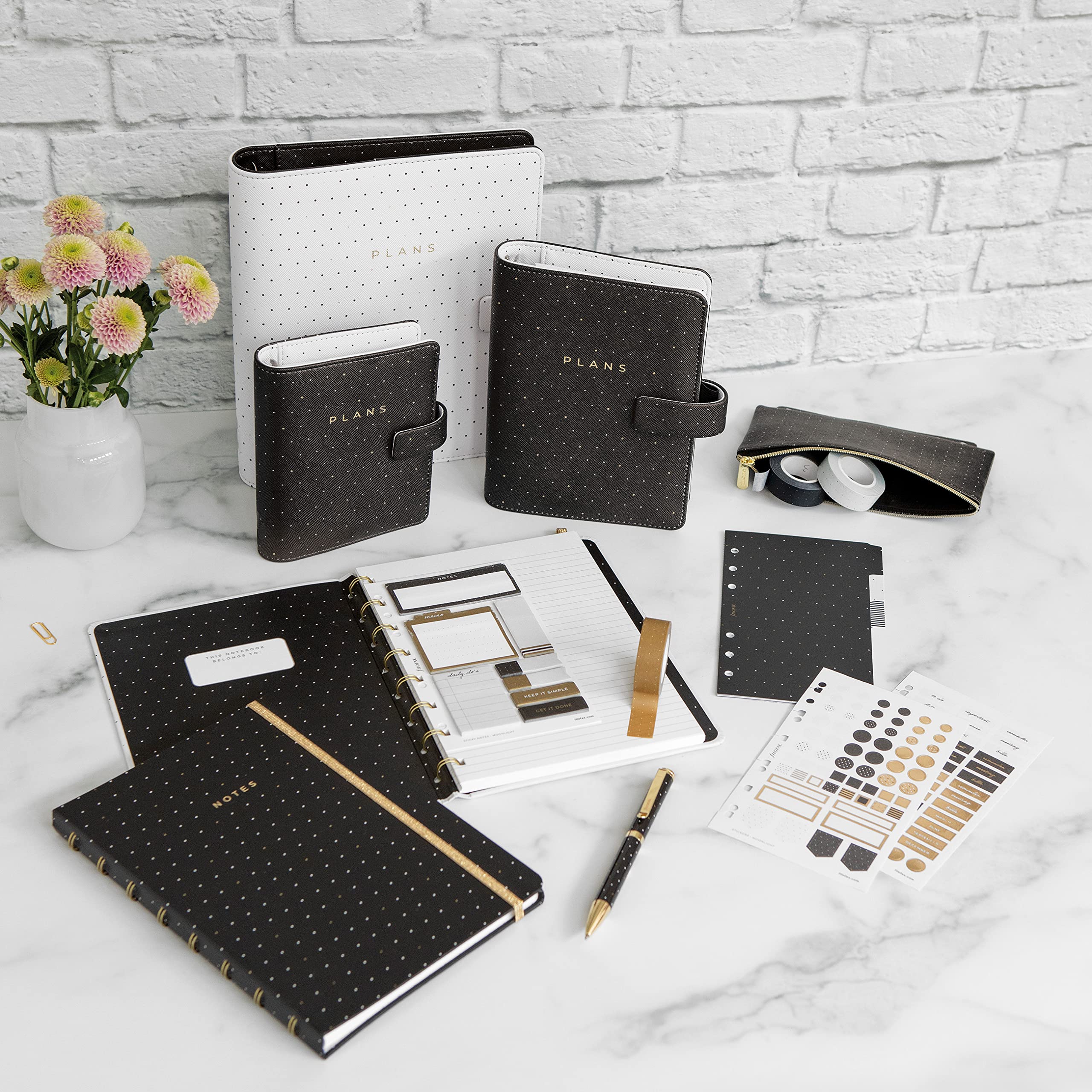 Filofax Moonlight Organizer, formato A5, bianco – sei anelli, agenda settimanale multilingue, calendario 2023 (C022652-23)