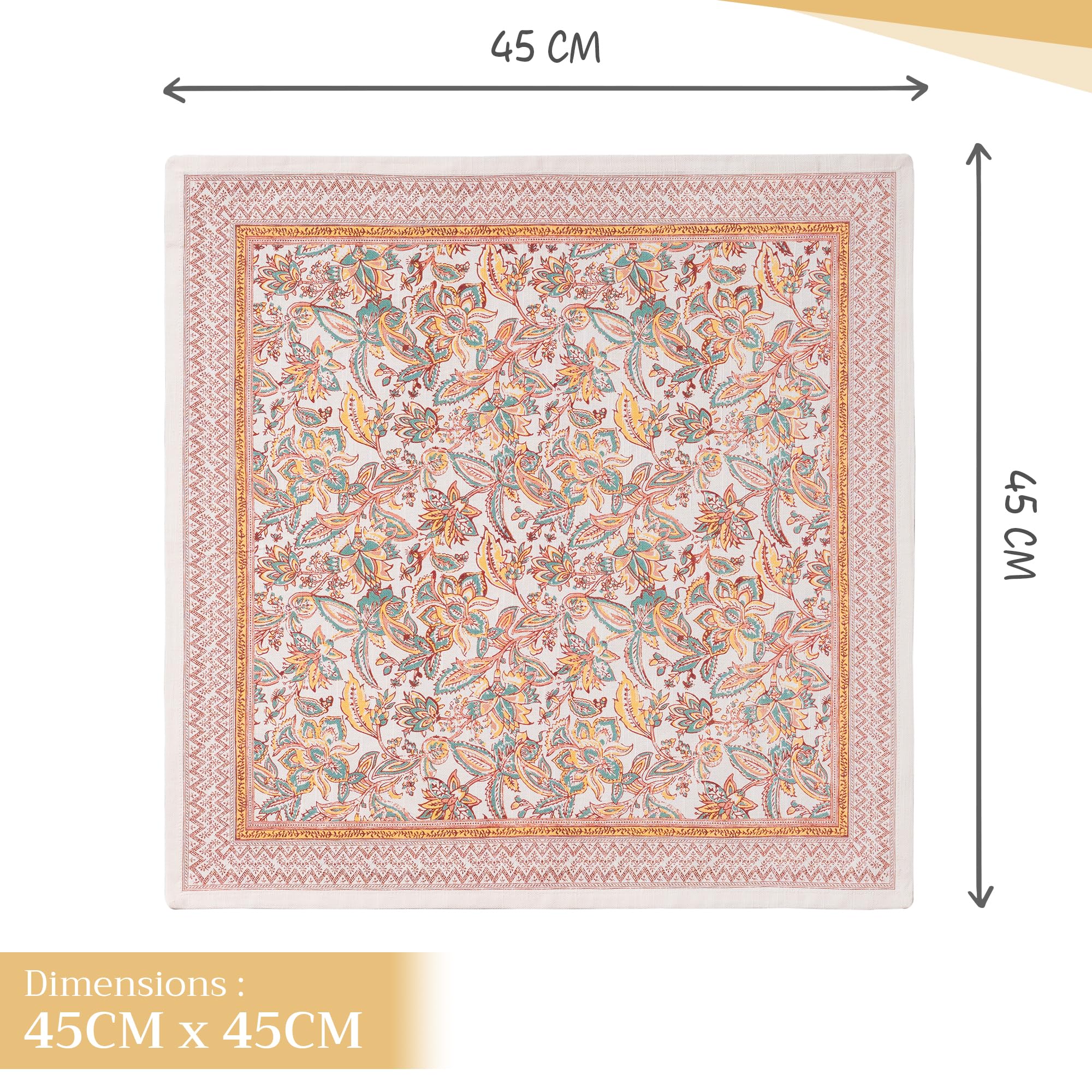 Maison d' Hermine Cloth Napkins Set of 4 100% Cotton for Christmas Decorations Everyday Reusable Square Autumn Napkins Cloth Washable Dinner Party Wedding (Nila - Image 3