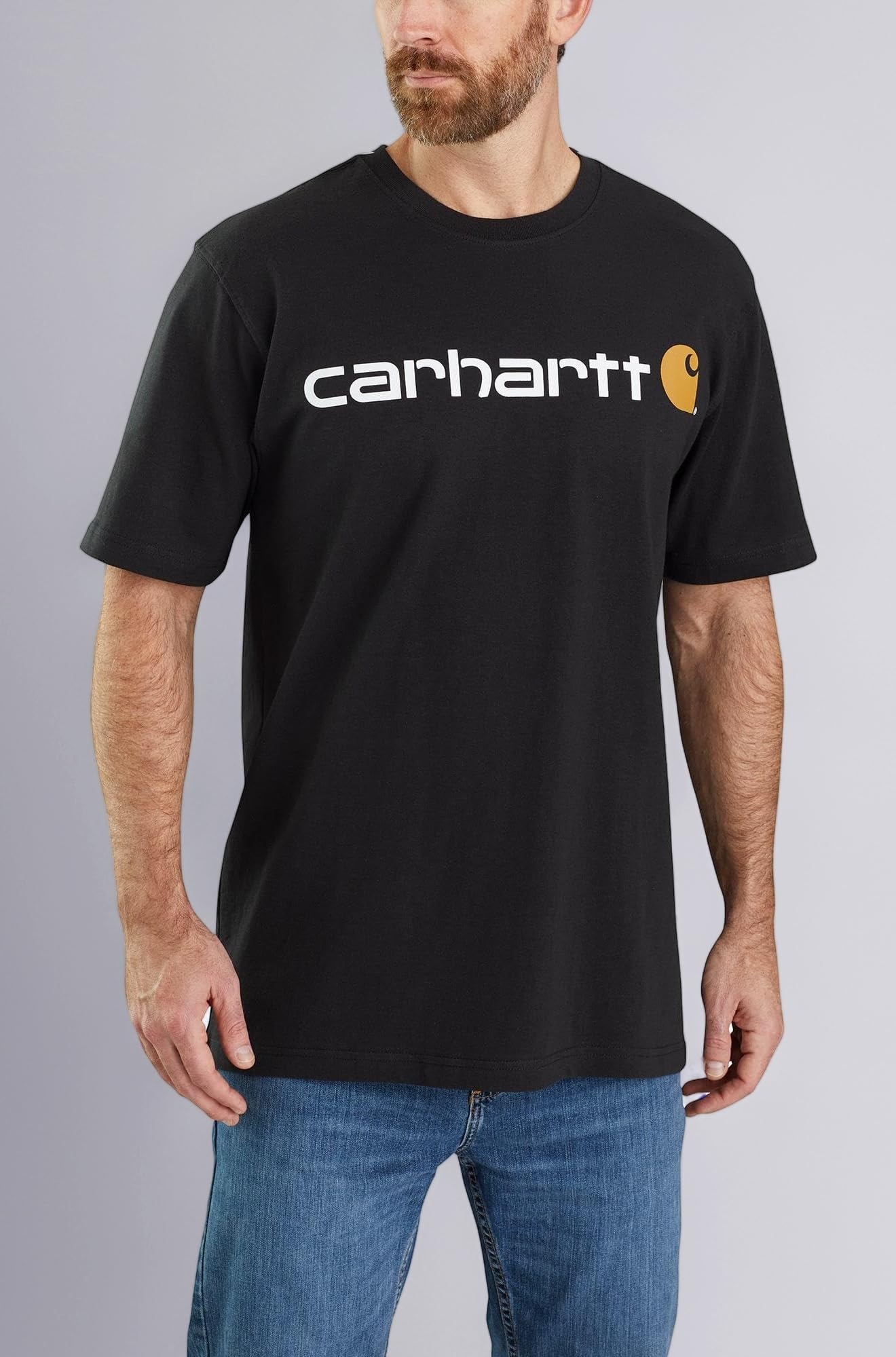 Carhartt Men's Big & Tall Signature Logo Short Sleeve Midweight Jersey T-Shirt