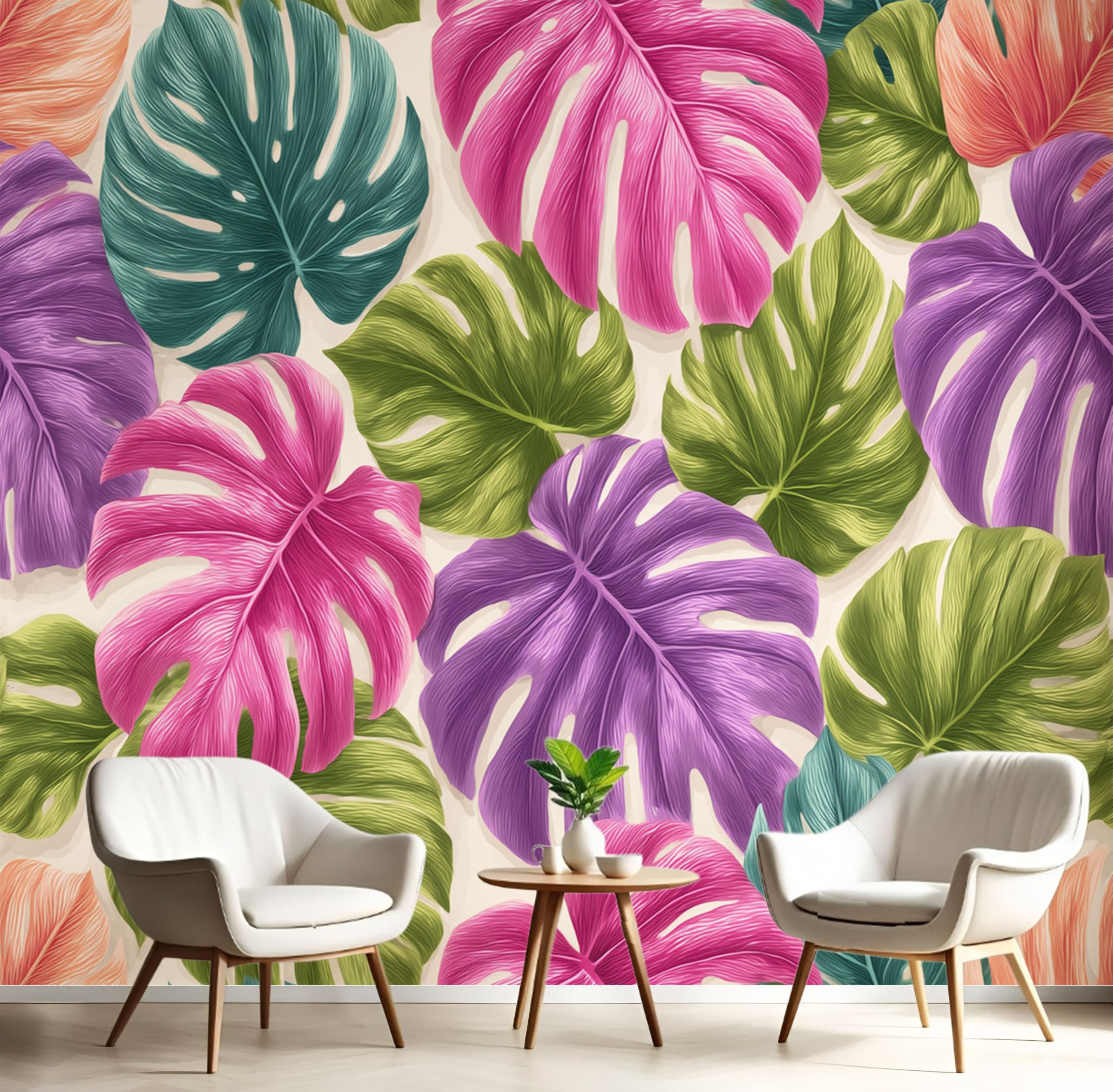 Papier Peint Panoramique Plantes Tropicales Multicolore