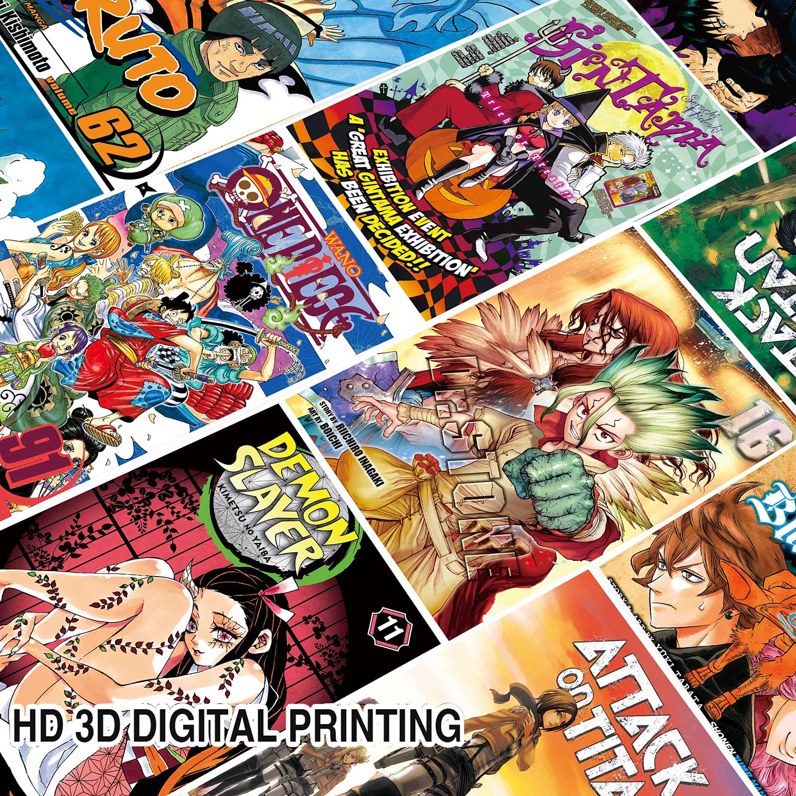 Anime Aesthetic Wall Collage Kit 60 PC Small Anime Posters 4.2x6.2 inch Anime Room Decor Wall