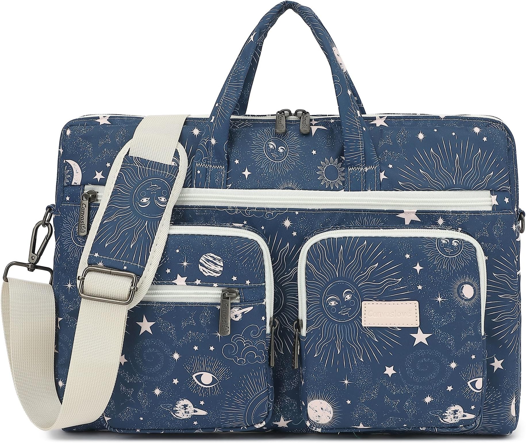 Canvaslove Muti-Pockets Laptop Sleeve Case Bag,Rebound Bubble Cushioned Laptop Shoulder Bag Fits Laptop 15.6 inch-16 inch (Sol de Mayo)