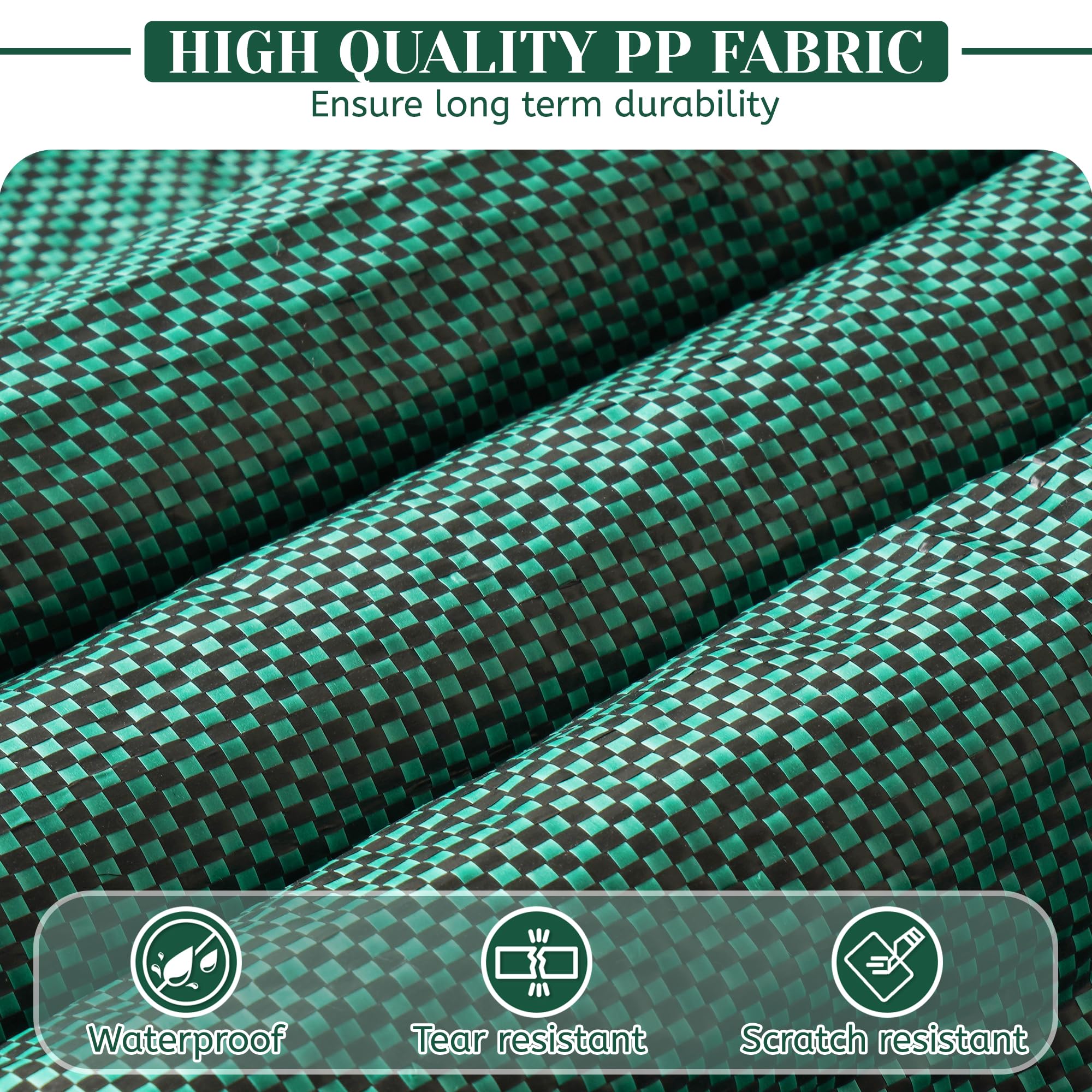 5X 272L Gartenabfallsack stabil - Groß Robust & Faltbar Gartensack für Gartenabfälle - Laubsack aus Polypropylen-Gewebe für Gras Laub Hecke Gartenabfall (5 Pack 272L)