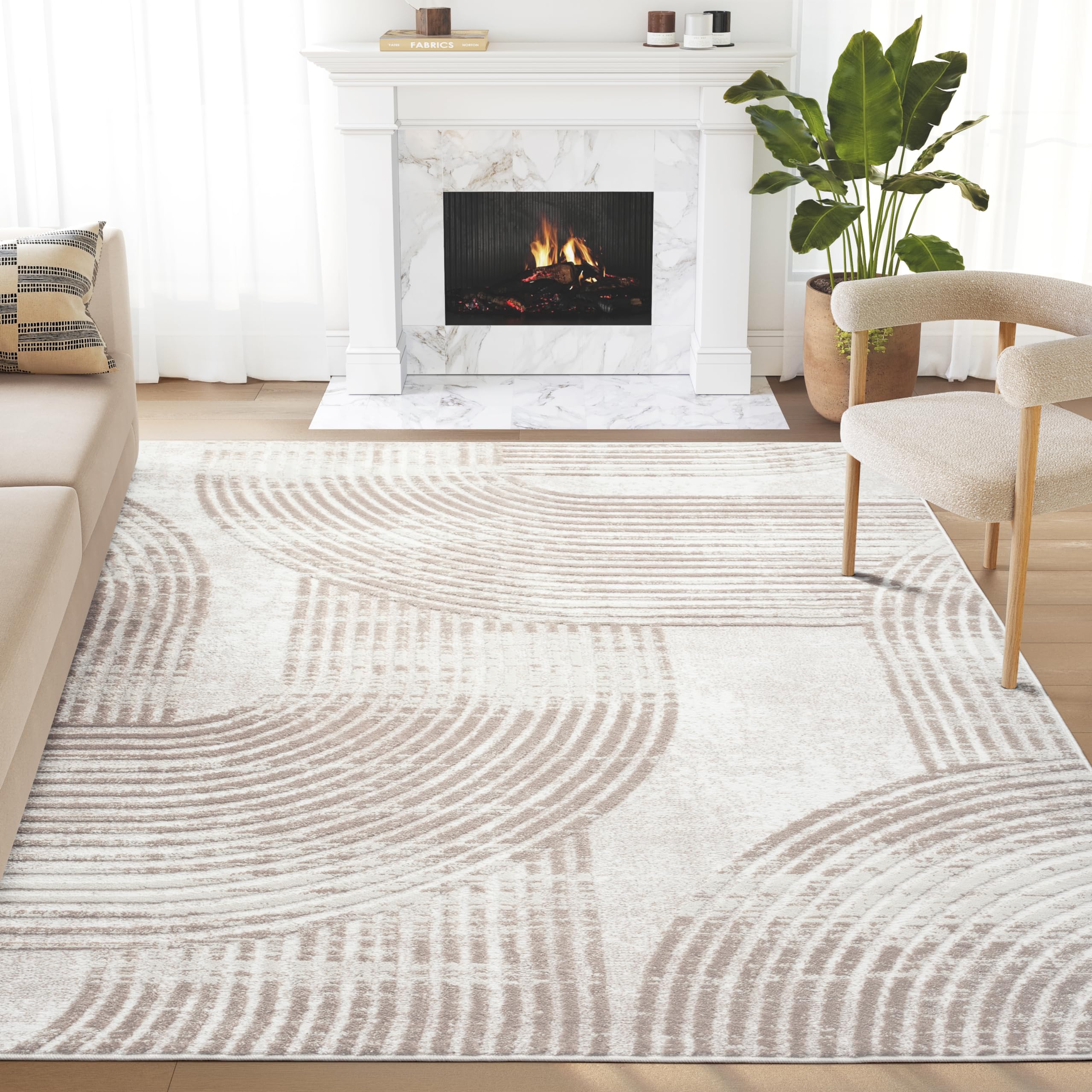 Amazon.com: Abani Cream Area Rug for Living Room, Bedroom