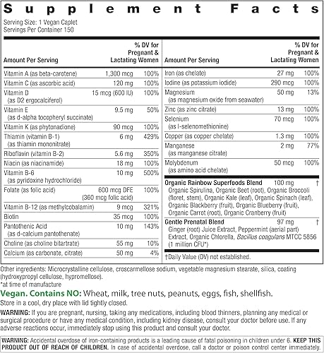 Miniatura 2 de Rainbow Light Multivitamina Prenatal One una vez al día para apoyar la energía y la inmunidad para la madre y el desarrollo para bebé con ácido