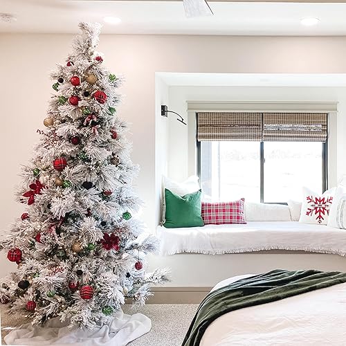 Miniatura 56 de Fraser Hill Farm - Árbol de Navidad, pino aterciopelado nevado, 10 pies LED doble multicolor y blanco cálido,Iluminación de cadena LED blanca