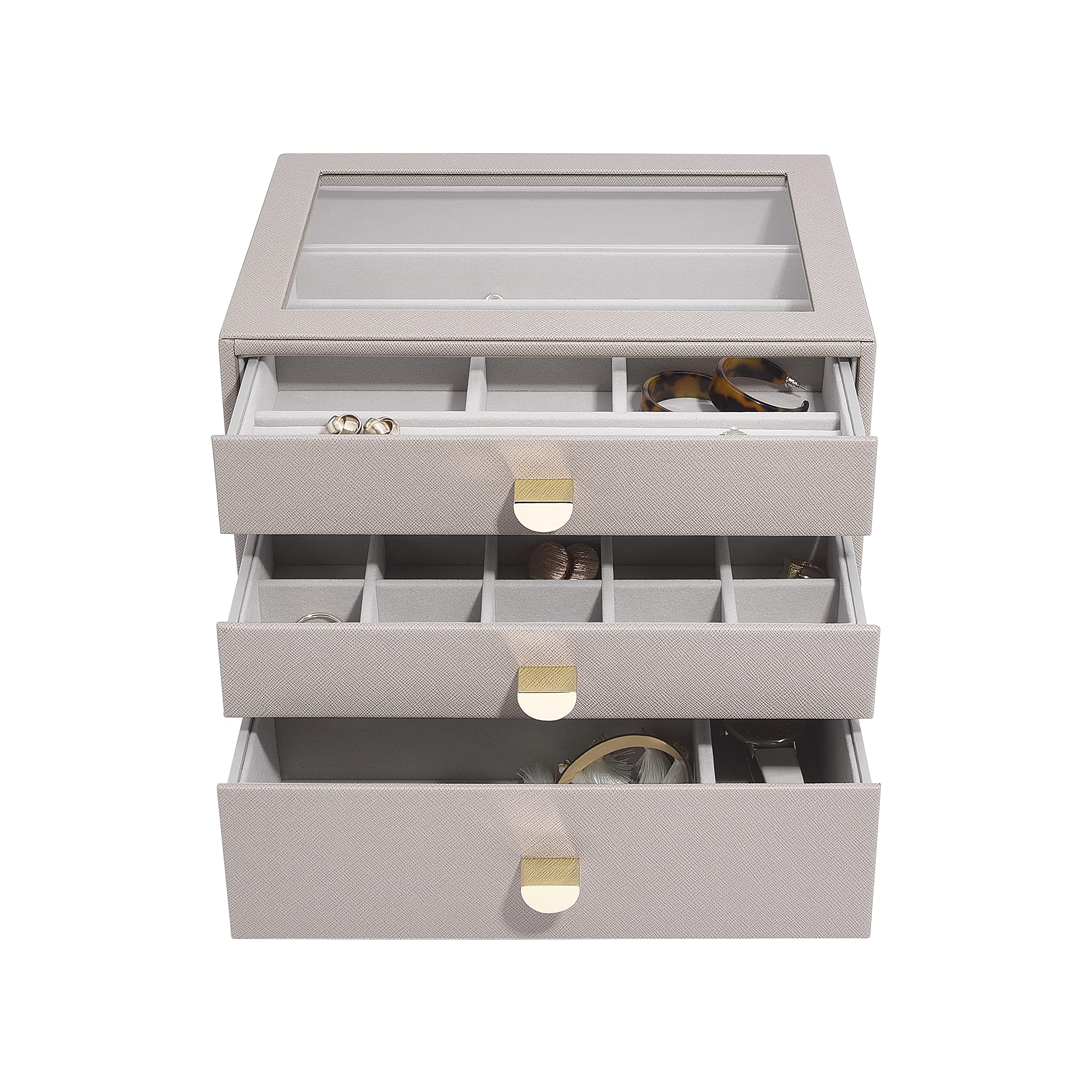 Stackers Taupe Classic Jewellery Box - Set of 3 (with drawers)