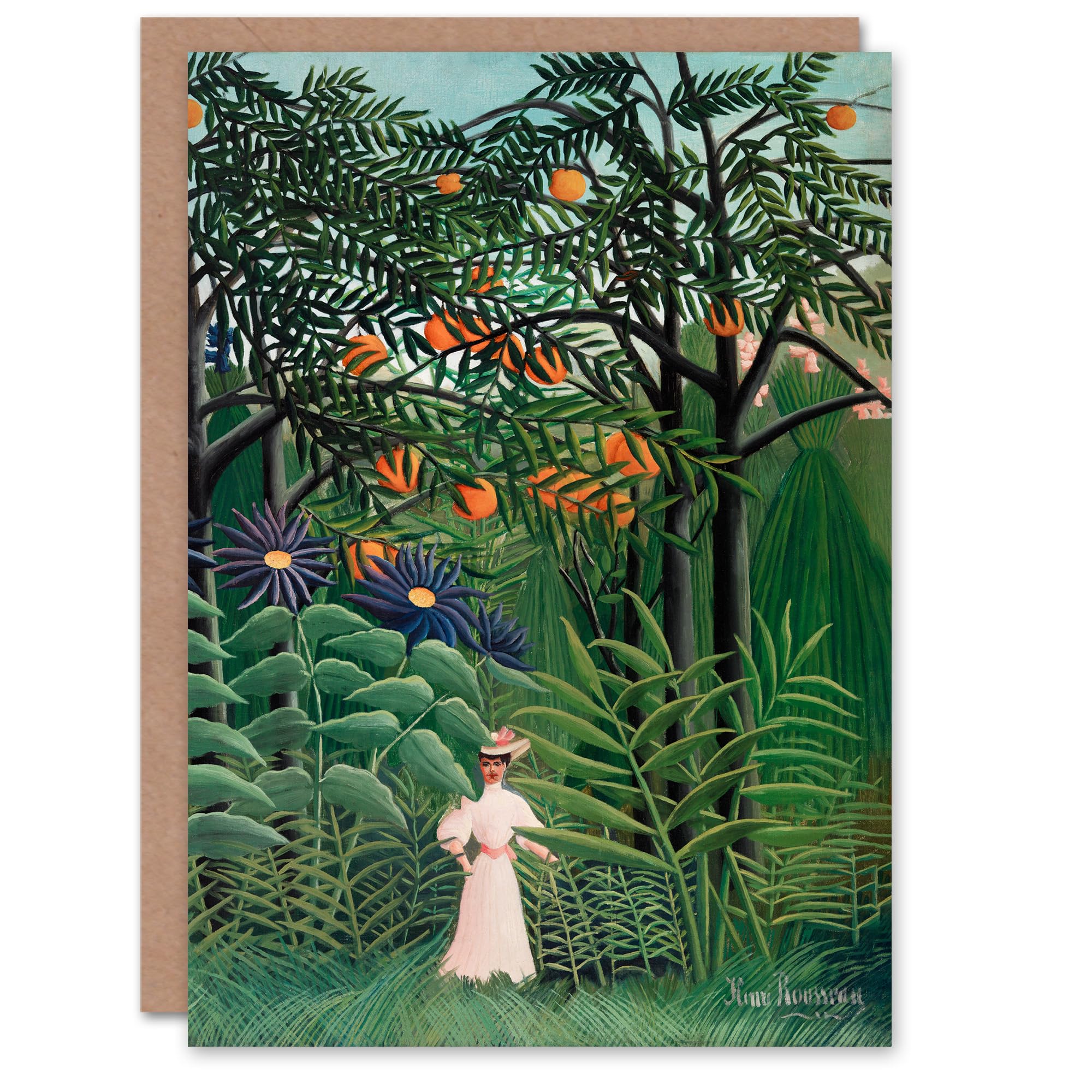 Artery8 Henri Rousseau Art Card Woman Walking in an Exotic Forest