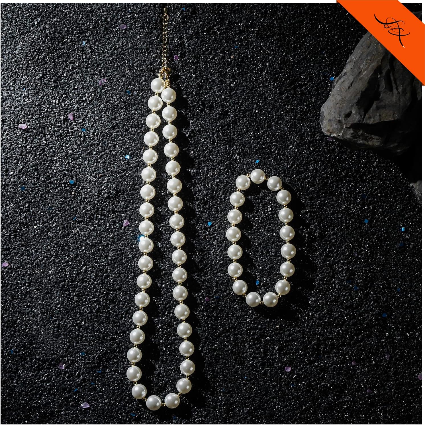 Luxury Beaded Pearl Necklace Bracelet Set - Pearl Strand Necklace Costume Jewelry Gifts For Women And Girls