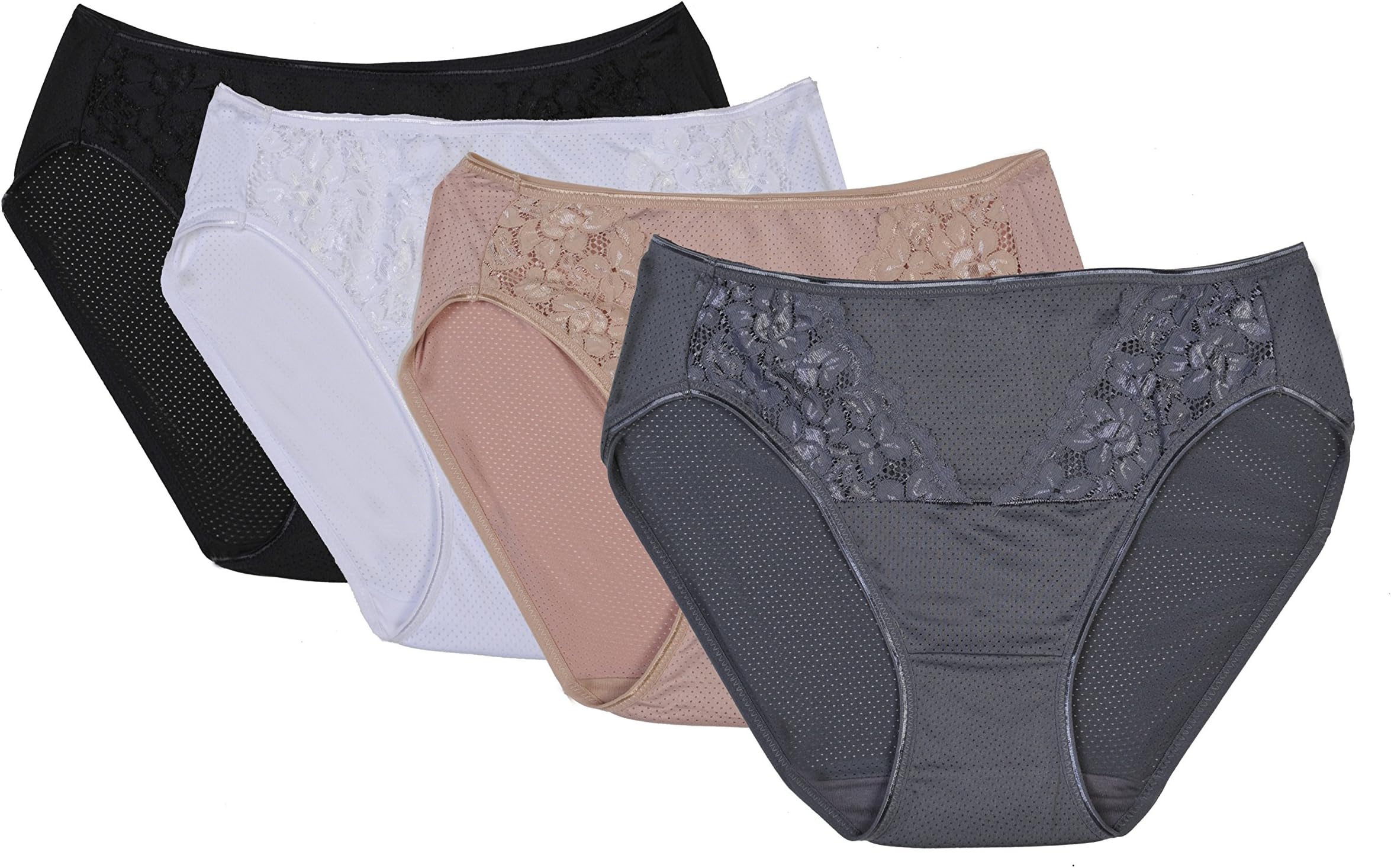 #6026 - Pack of 4 -Women's Bikini Mesh Brief, Breathable Panties, Comfortable Underwear