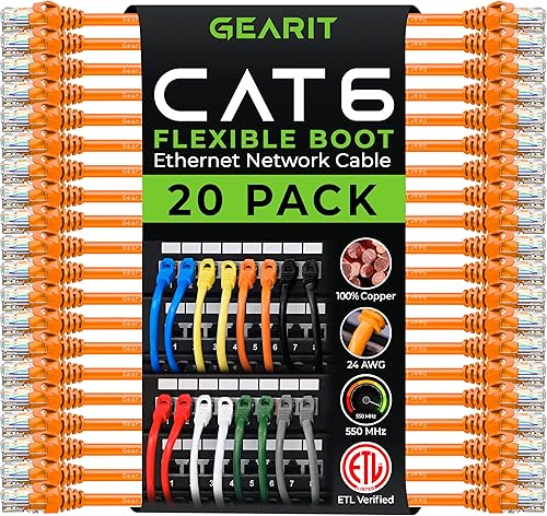 GearIT Cable Cat6 de 3 pies - Cable Ethernet Cat6, Cable Ethernet Cat 6, Cable de conexión Cat6, Cable de conexión Cat 6, Cable de Red de Internet -