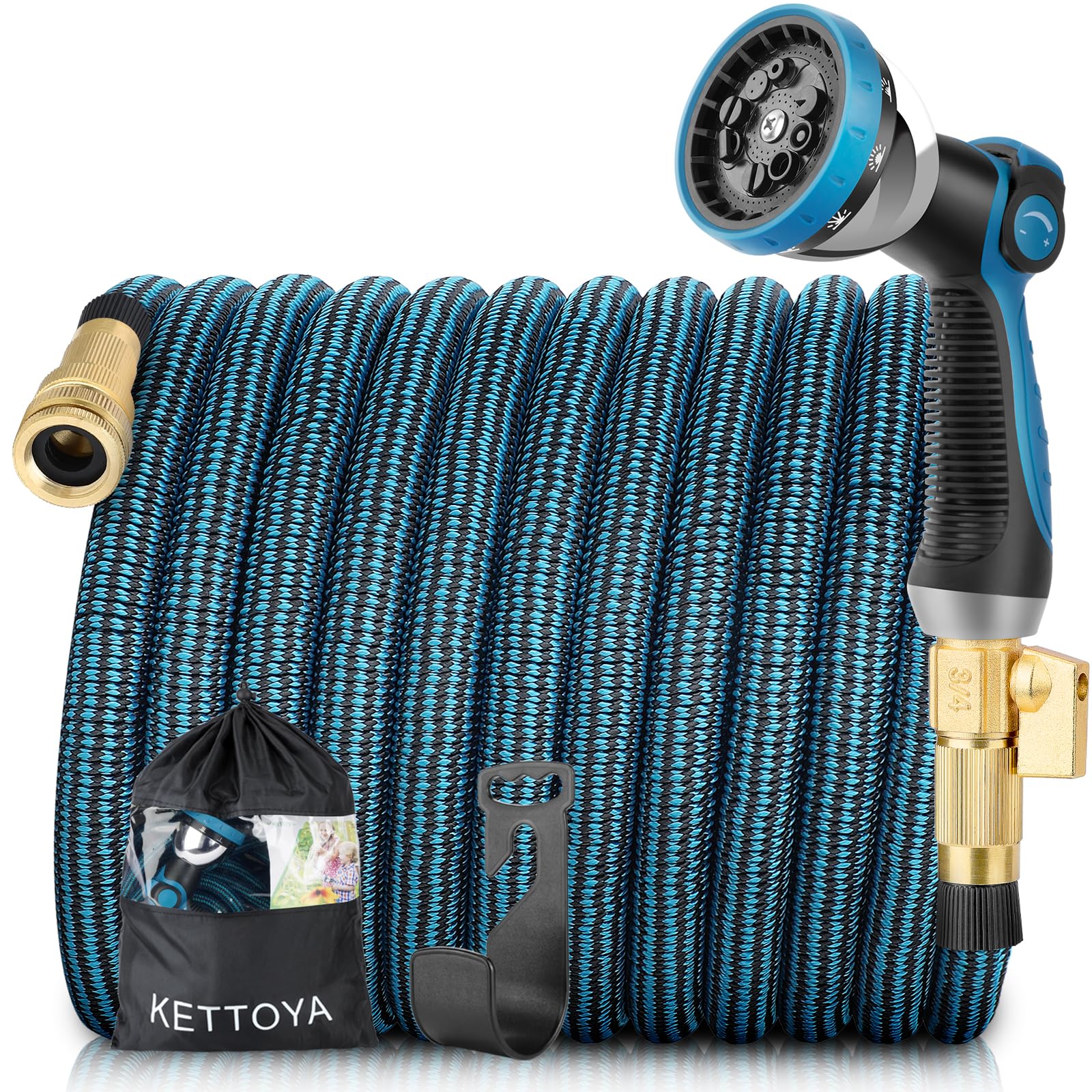 Tuyau Arrosage Extensible 15m 50ft, Tuyau D'arrosage Flexible Avec Buse