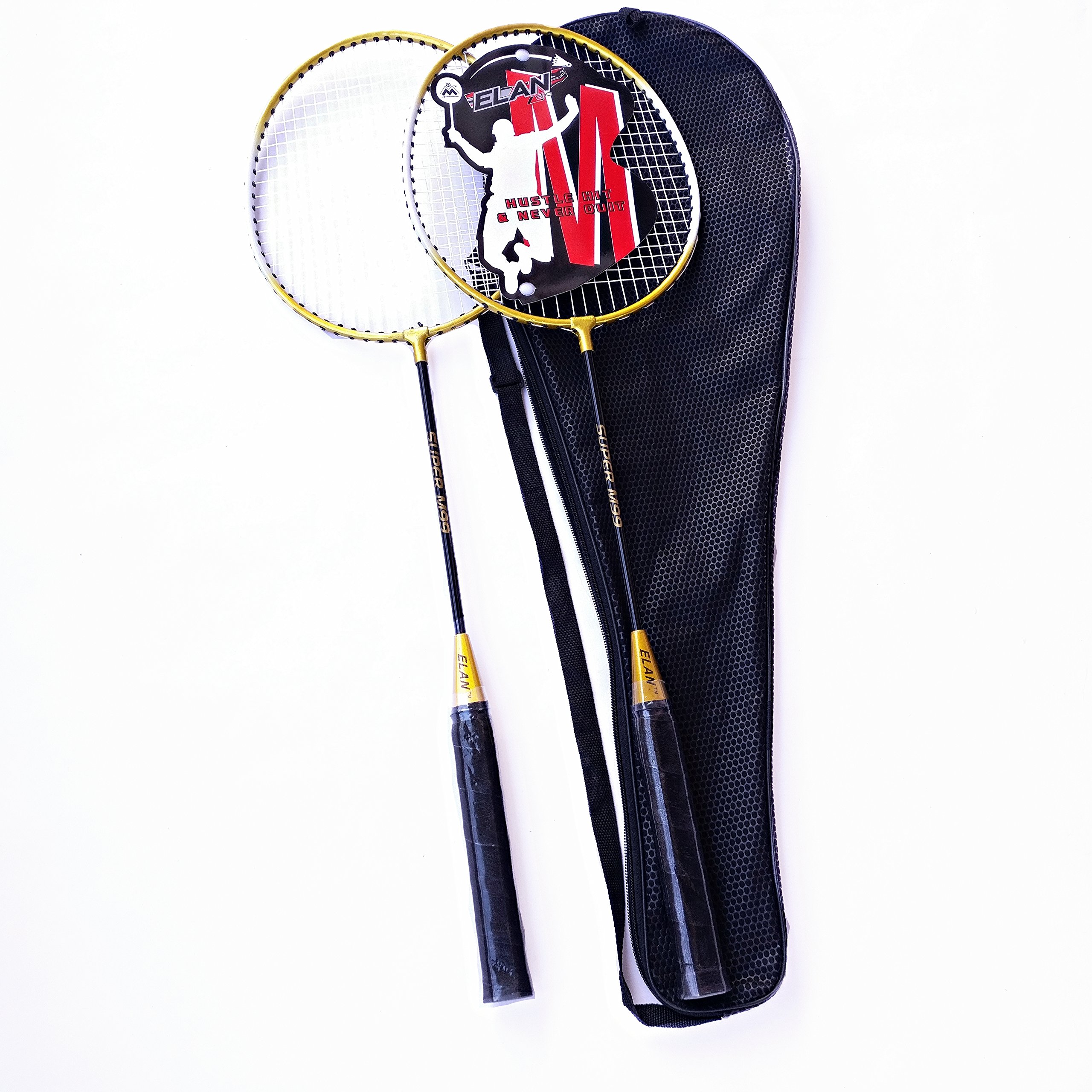 Buy Elan Steel Br-M99-003 Badminton Racquet with Cover, G3-3 1/2-Inch Pack  of 3 (Gold) Online at Low Prices in India - Amazon.in