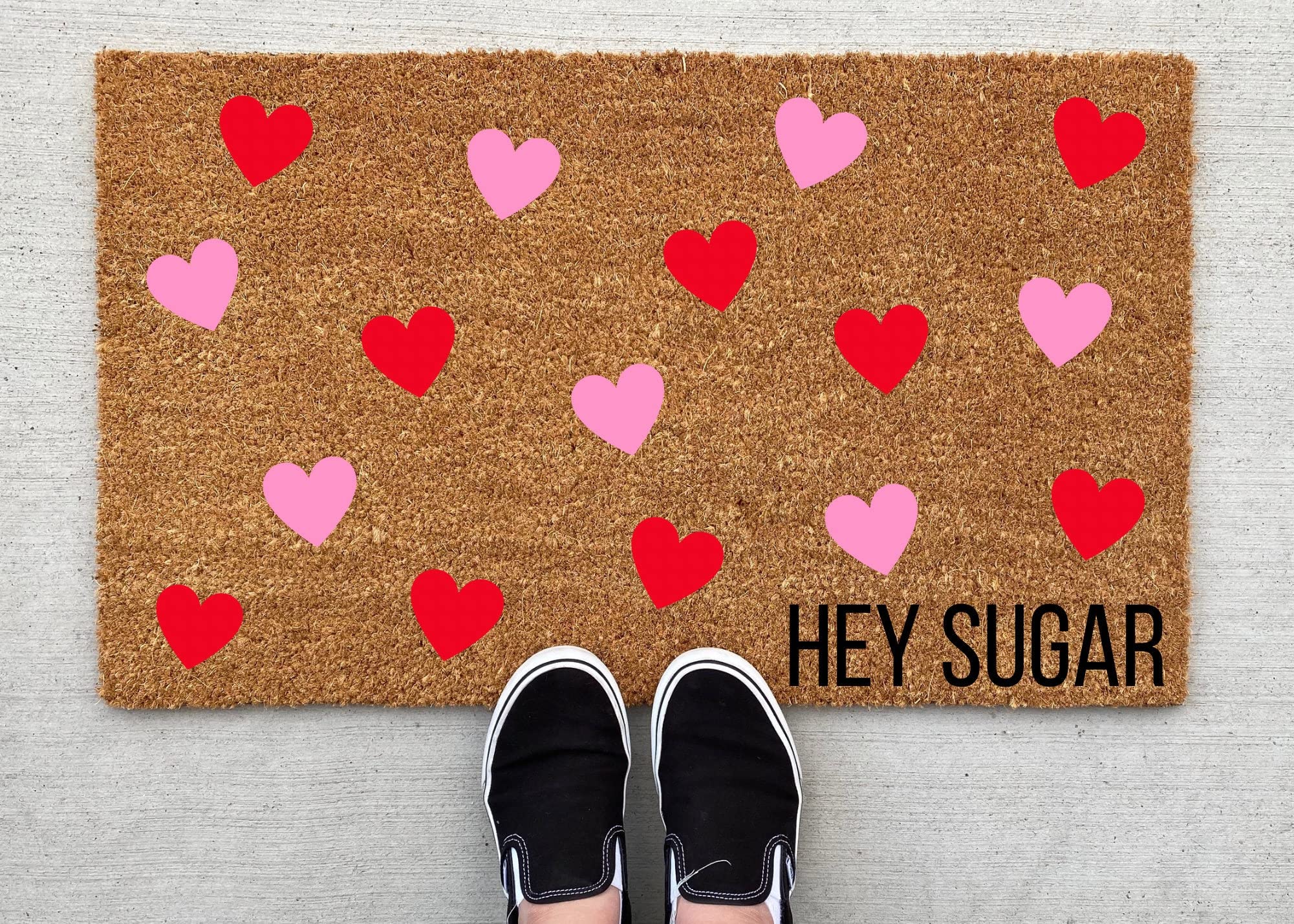 Ensound Hey Sugar Hearts Doormat,Welcome Doormat Absorbent Non-Slip Floor Mat Bathroom Mat 30x18 Inch