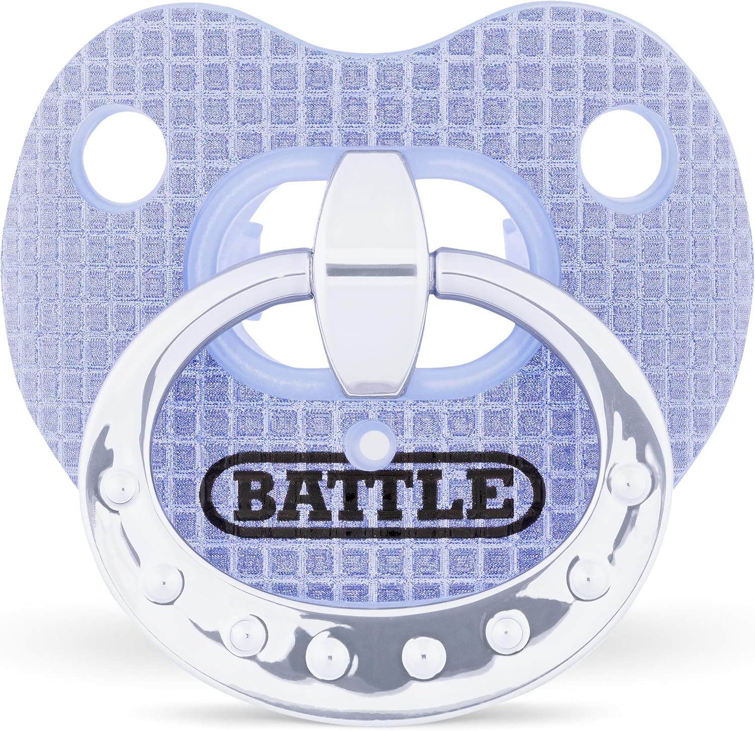 Battle Sports Binky Oxygen Football Mouthguard - Detachable Strap, Maximum Breathability, Works with Braces & No Boiling Required (Purple Diamond, One Size)