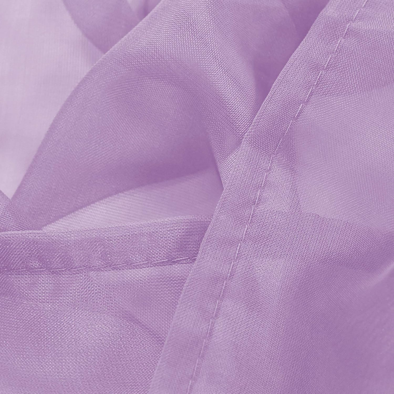 DONREN 2 Panels Solid Color Lilac Purple Sheer Curtains Elegant Rod Pocket Window Voile Panels Drapes for Bedroom Living Room (52X95 Inches)