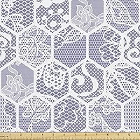 Vista 59 de Lunarable The Yard, tela de mariposa de The Yard, colorido patrón de insectos con alas para primavera, diseño de dibujos animados, tela de Morado