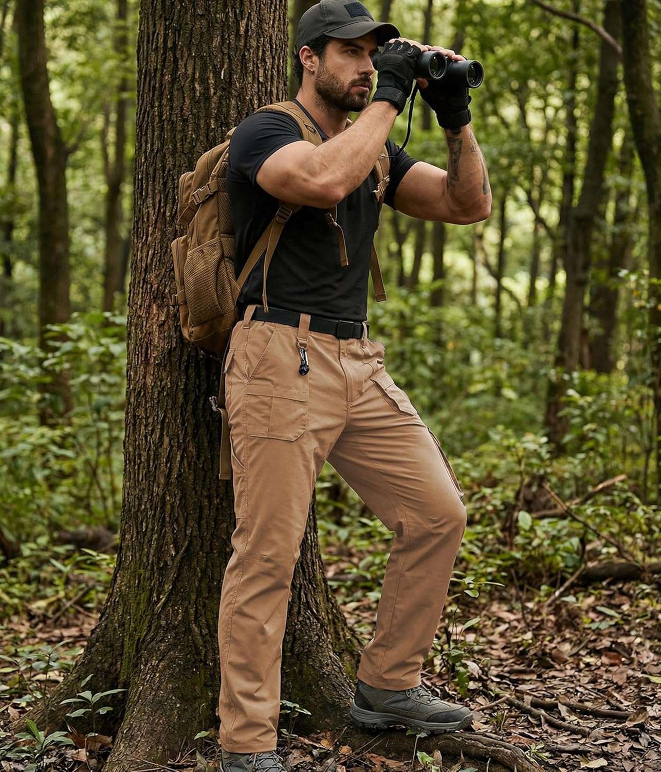 NATUVENIX Tactical Pants for Men Stretch, Ripstop Mens Work Pants Lightweight Hiking Cargo Pants Men Water Resistant - Image 6