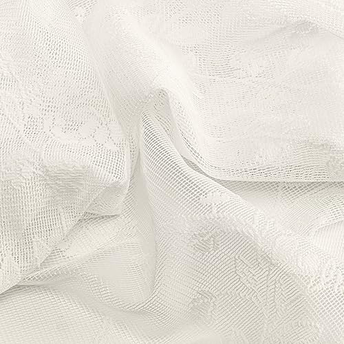 Miniatura 4 de Ricardo Isabella - Par de cenefas escalonadas con bolsillo para barra de encaje, 52 pulgadas de ancho x 36 pulgadas de largo, color natural, cortina