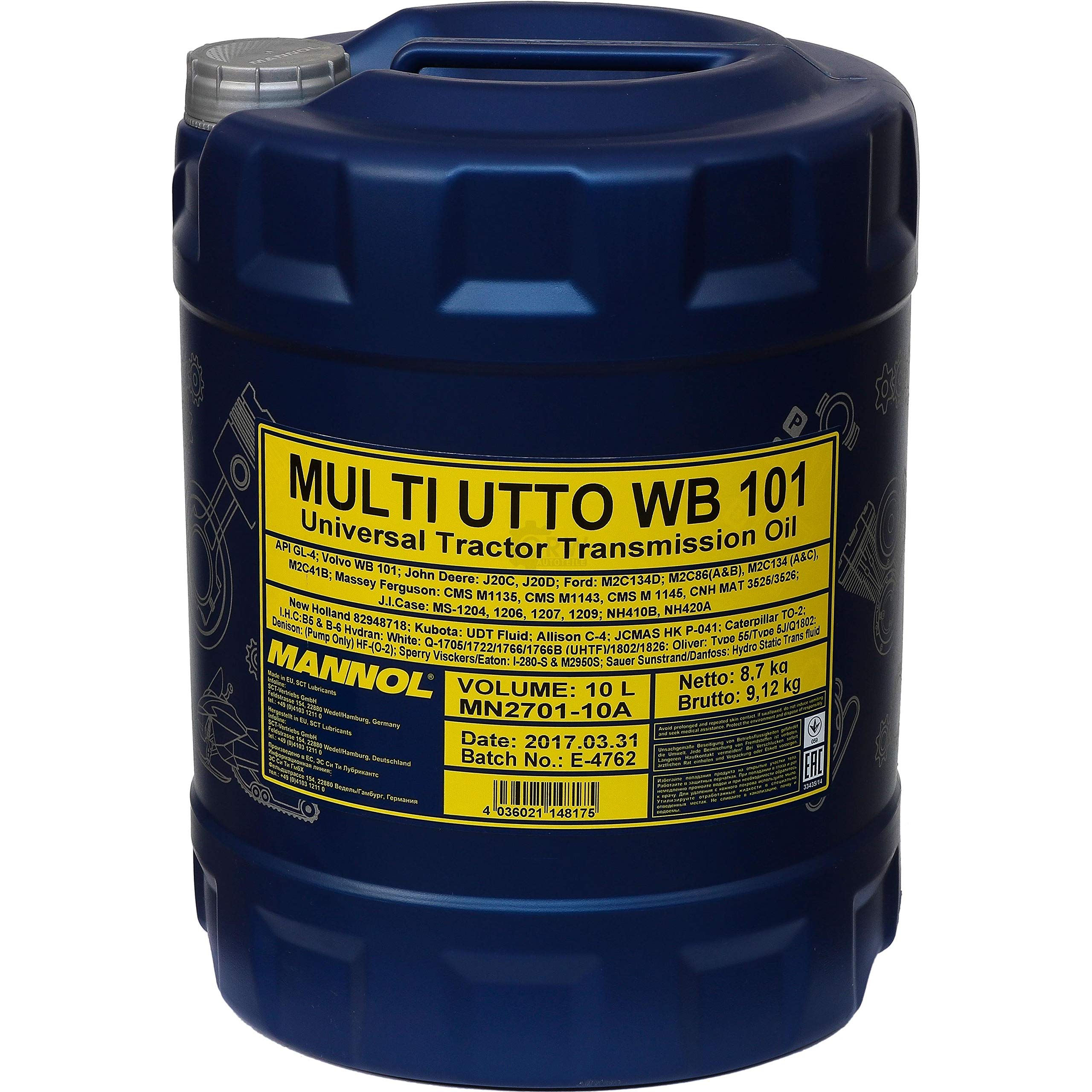 10 litri MANNOL Multi UTTO WB 101 API GL-4 olio per trasmissioni Lubrificante per motore