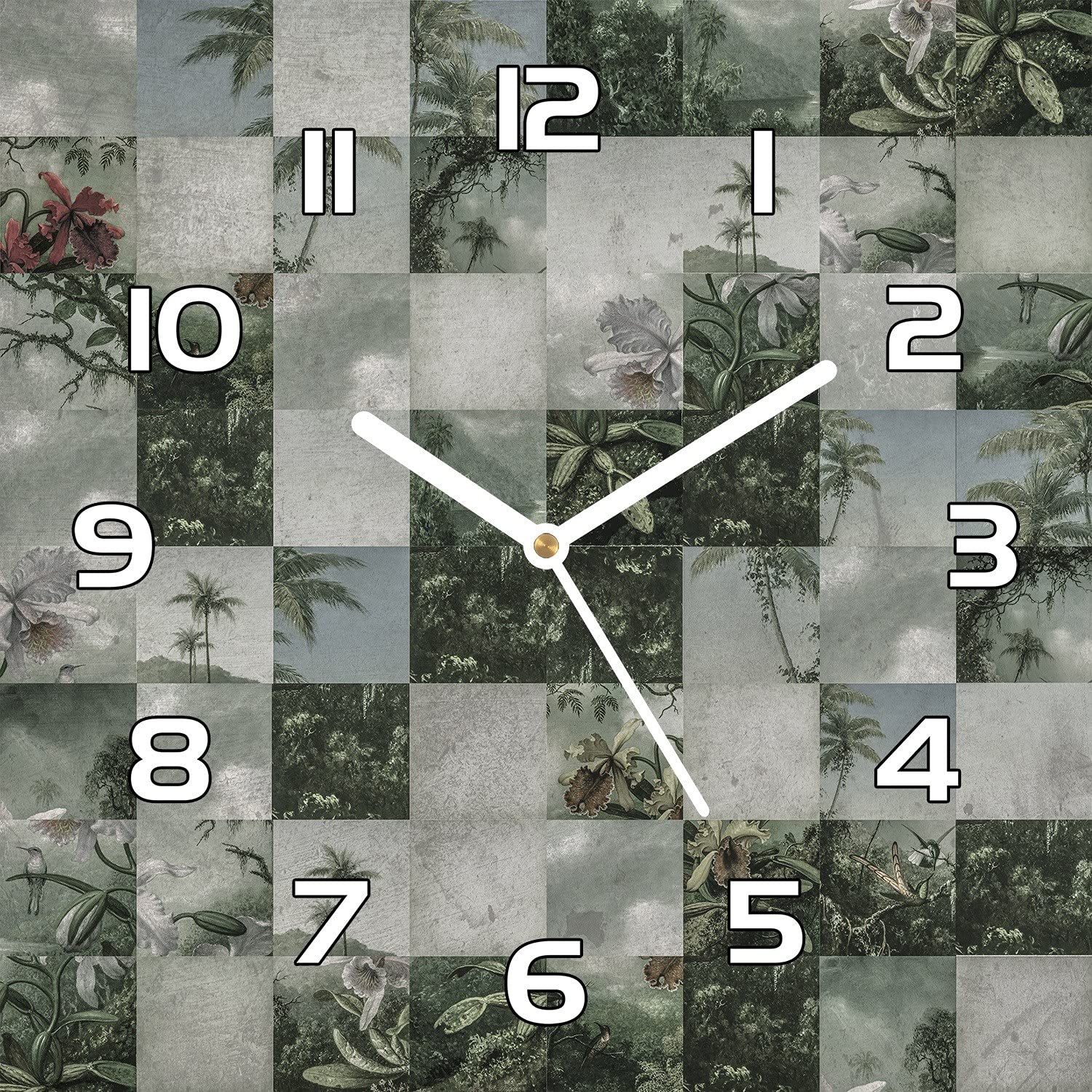 Horloge en verre de sécurité impression moderne 30x30 cm patchwork Coloray