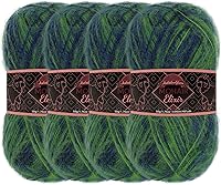 Vista 1 de JubileeYarn Mohair Elixir Yarn - 50g/ovillo Mezcla de lana para bebé - Azul Laguna - 4 ovillos