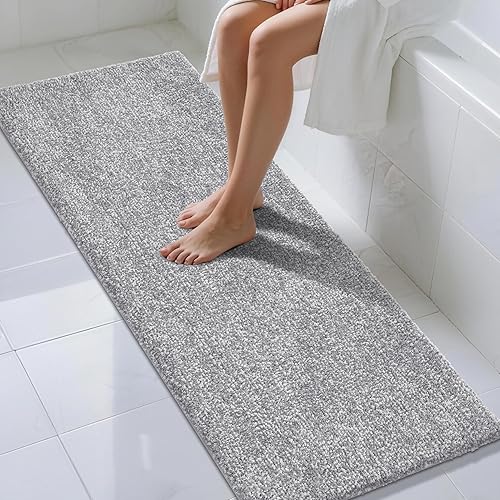 Yimobra Alfombras de baño, extra suaves y cómodas, antideslizantes, absorbentes de agua y gruesas, lavables a máquina, alfombras peludas para duchas