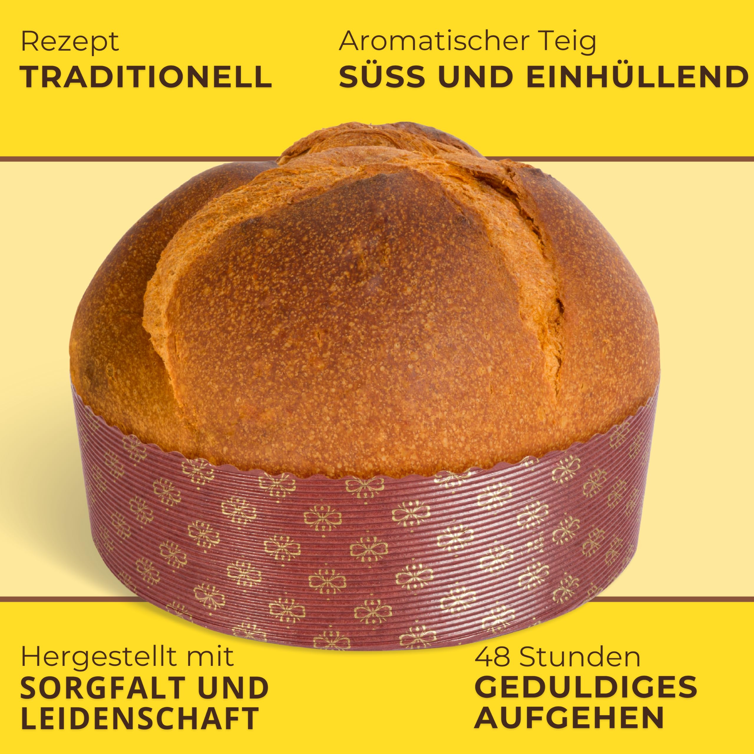 Handwerklicher Panettone gefüllt mit Limoncello-Creme (750 g), Pasticceria Fraccaro 1932 – ohne kandierte Früchte und Rosinen, mit Mutterhefe, handwerklich verpackt – Weihnachtsdessert Made in Italy