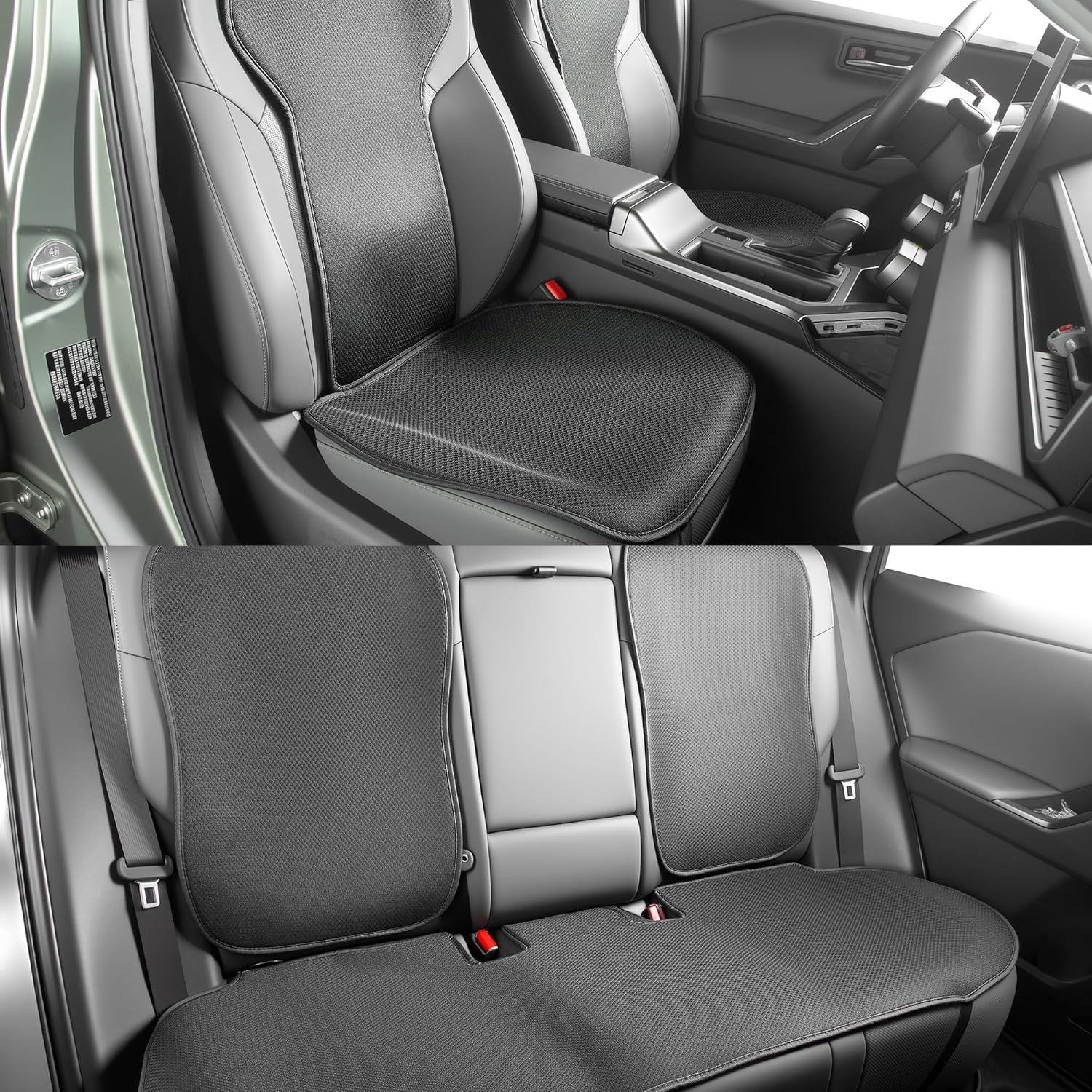 TOPABYTE Seat Cover Full Set for Toyota RAV4 2019-2026 LE/XLE/XLE Premium/Limited Bottom Front & Rear Car Seat Cushion Protector Pad Set All Seasons Universal Accessories (7pcs/Black Ice Silk)