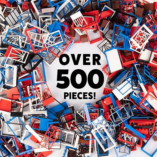 SCS Direct Juego de ventanas, puertas y ladrillos de techo para la construcción de casas modulares, incluye más de 500 piezas de puertas y ventanas