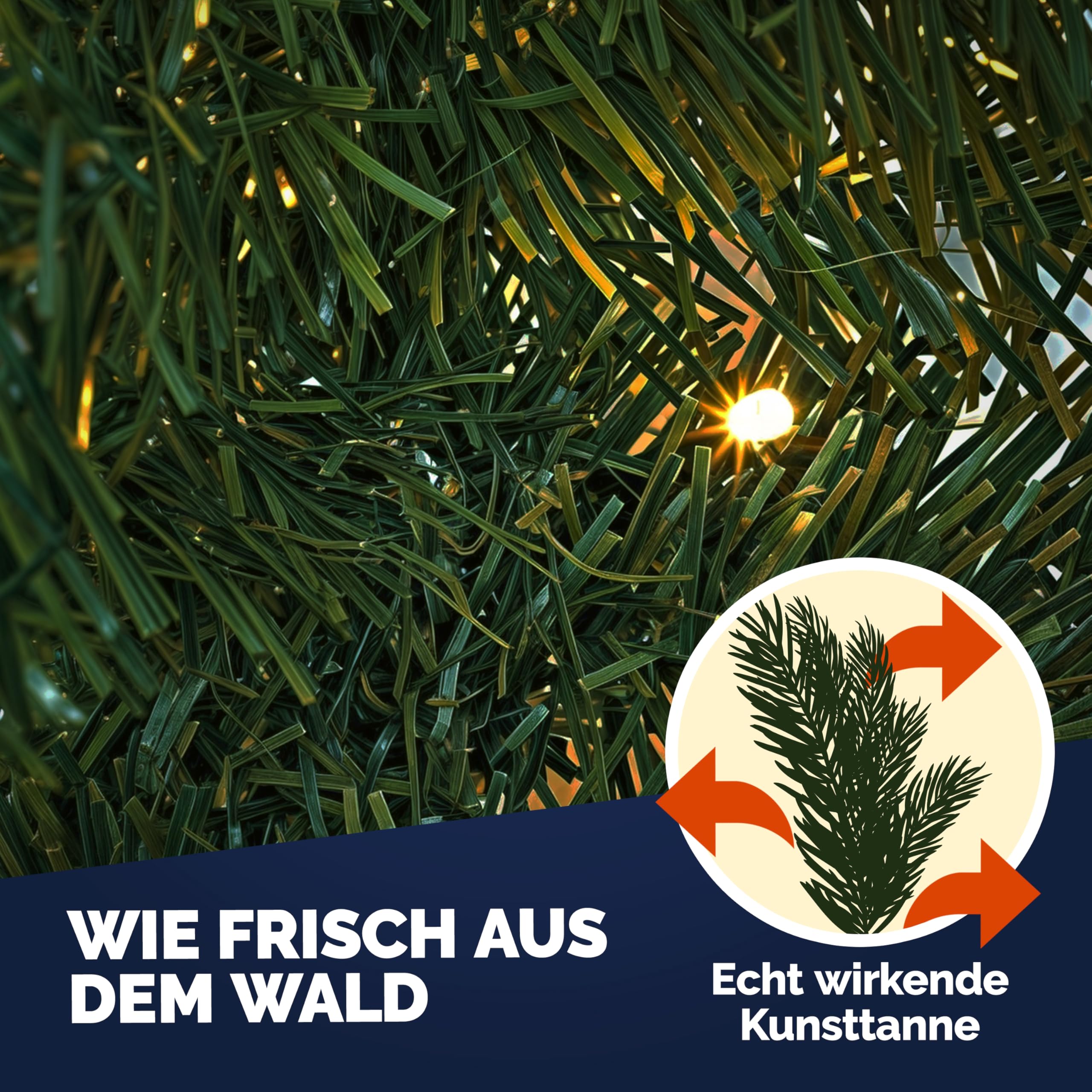 CASARIA Weihnachtsgirlande Beleuchtet Deko Fernbedienung 5m 80 LED Timer Dimmbar 8 Leuchtmodi Außen Weihnachtsdeko Weihnachten Girlande Tannengirlande