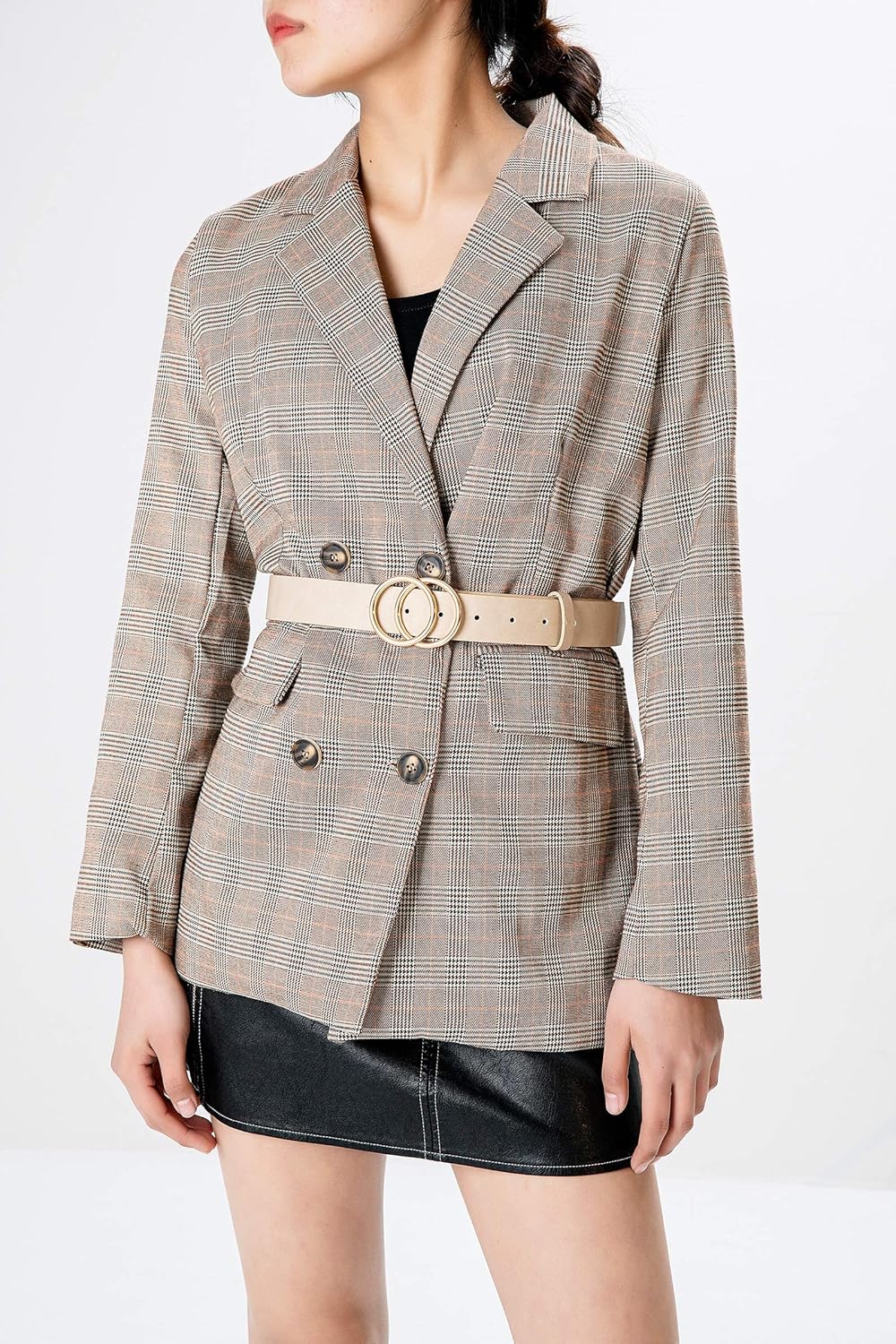 Earnda Women's Leather Belt Fashion Soft Faux Leather Waist Belts For Jeans Dress - Image 3