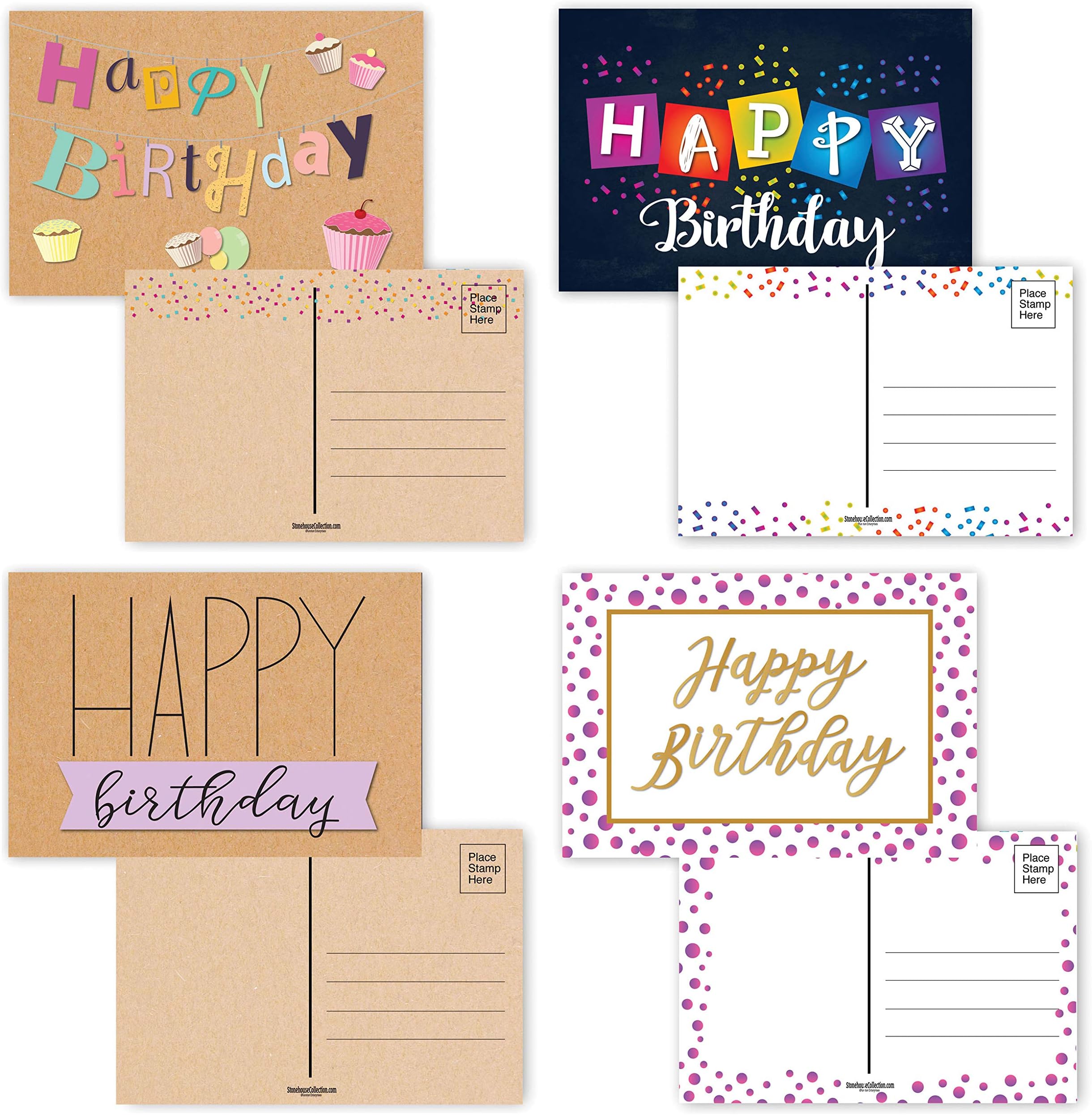 Stonehouse Collection 40 Happy Birthday Postcards 4