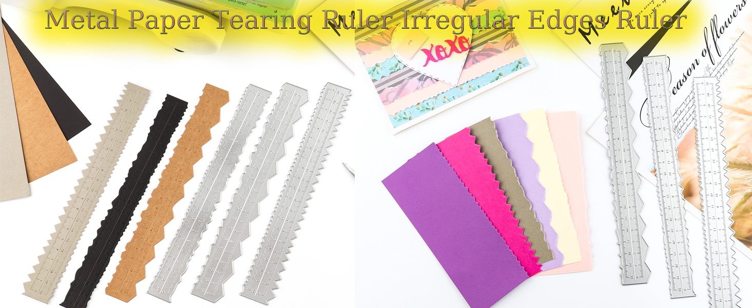 Lot De 3 Règles Découpes Bord Dentelé – Outil Bricolage Scrapbooking, Gaufrage, Cartes – Acier Carbone Léger