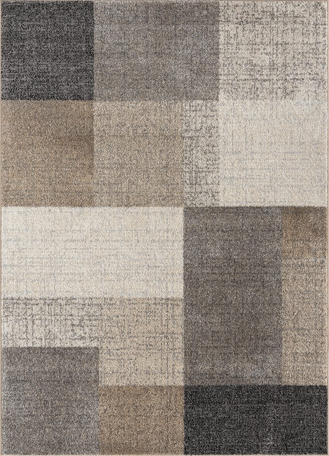 the carpet Pearl – Moderner Kurzflor Teppich, dichter Flor, geometrisches Muster, Konturenschnitt, Wohnzimmer & Schlafzimmer Teppich, Kariert, Beige, 200 x 280 cm