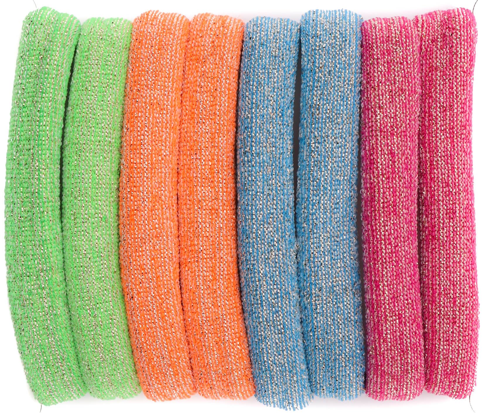Mytoptrendz® 8 Pcs Hair Ties Marl Jersey Fabric Hair Bands Elastic Hair Bobbles Stretch Soft Ponio Girls Women Sports Gym Yoga Ponytail Holders Hairbands for Thick Hair (Marl Rainbow assorted)