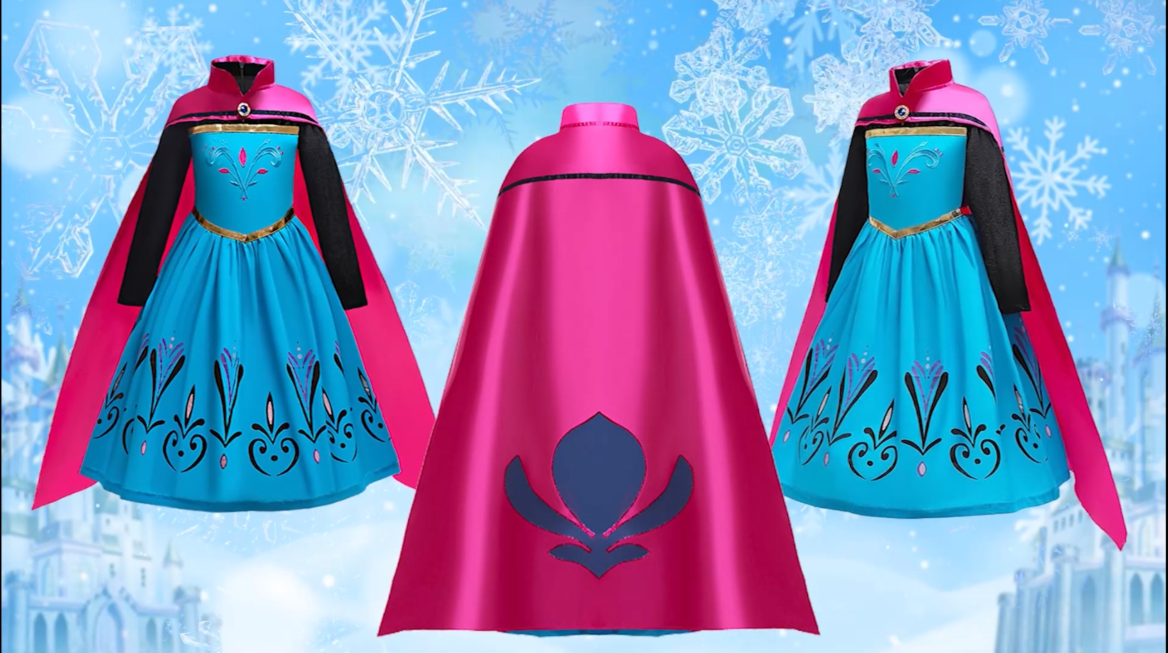 Elsa Eiskönigin Kostüm Für Mädchen – Komplettset Mit Kleid, Umhang, Krone, Zauberstab & Accessoires