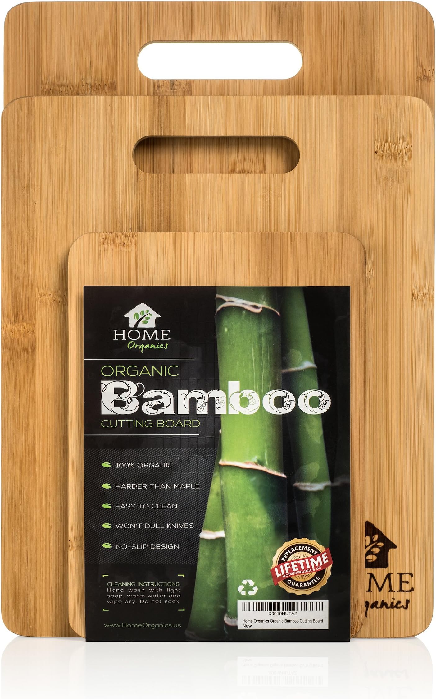 3-Piece, Non-Slip Premium Moso Bamboo Cutting Board Set, For Food Prep, Meat, Vegetables, Bread, Crackers & Cheese