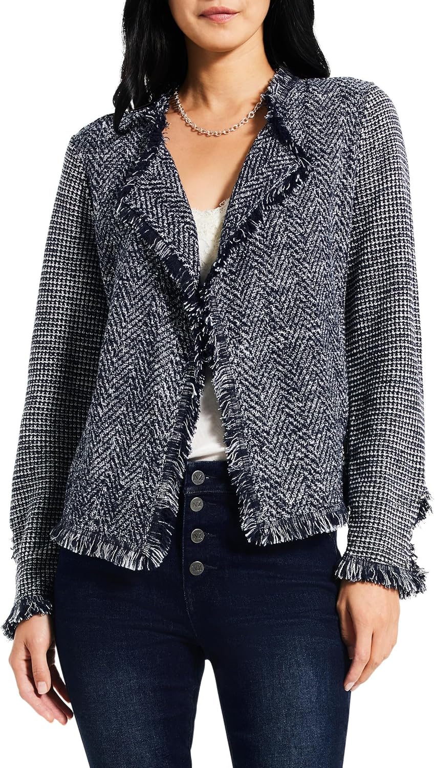 NIC+ZOE Petite Fringe Mix Knit Jacket